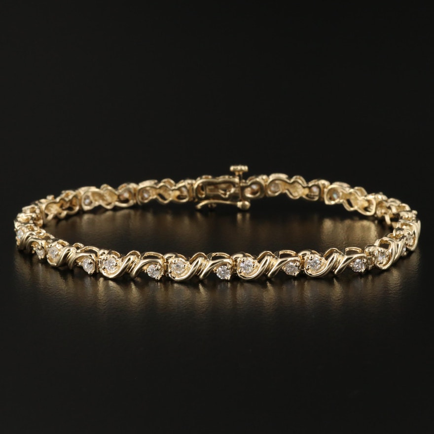 14K Gold 1.52 CTW Diamond Bracelet