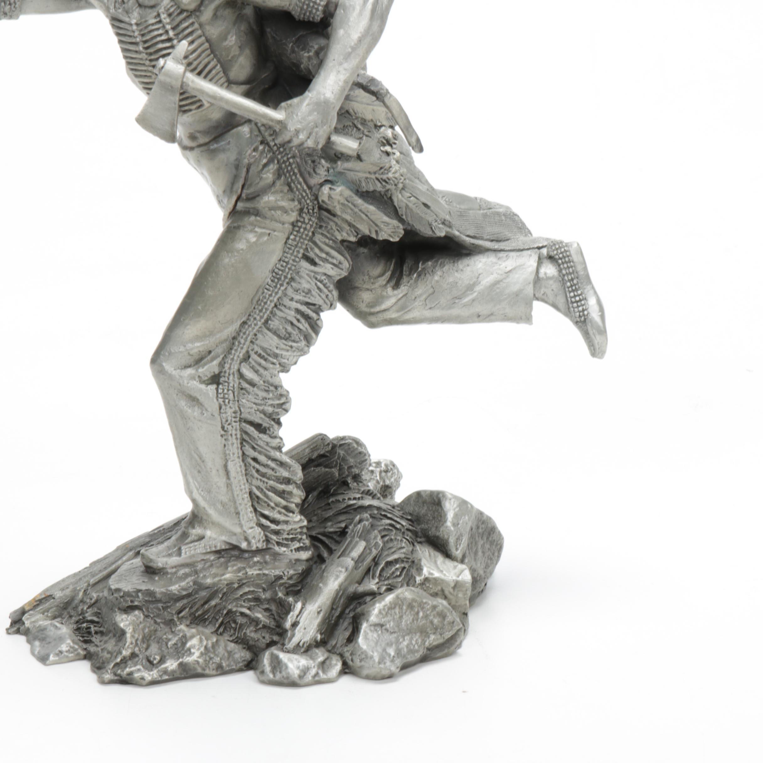 Jim Ponter Pewter Sculpture "Comanche Warrior", 1985