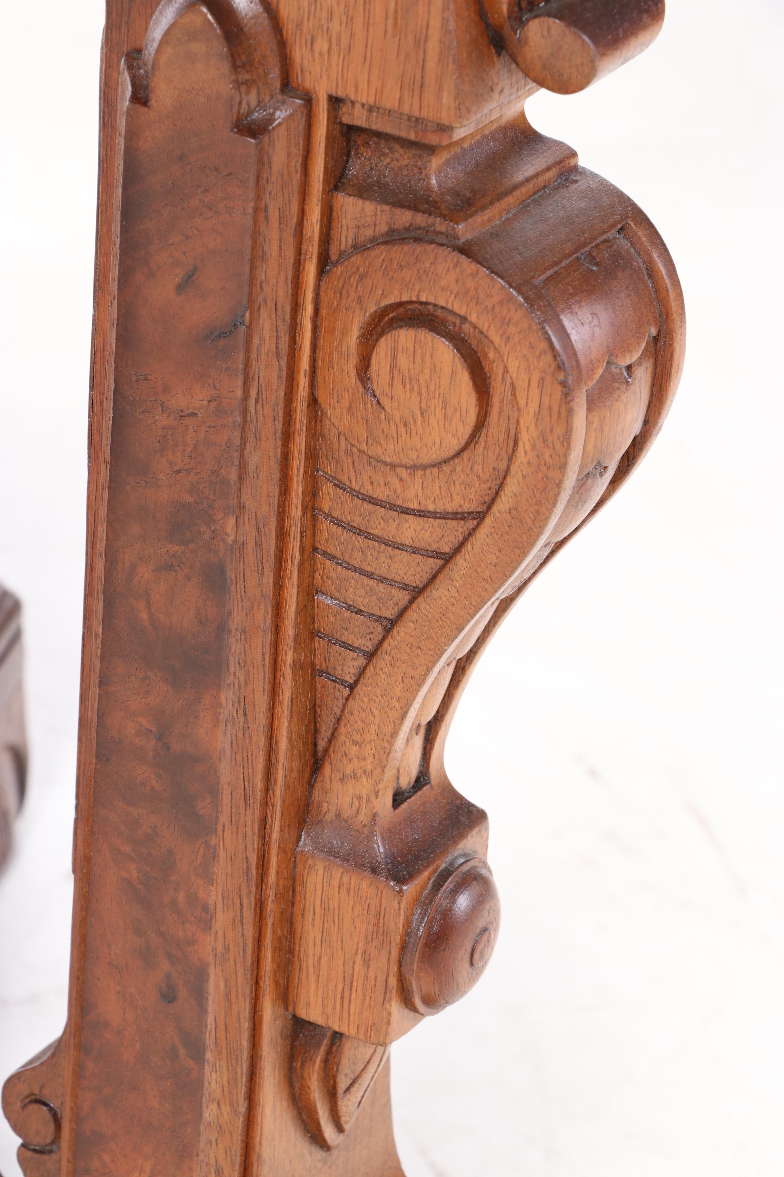 American Renaissance Revival Walnut and Burl Walnut Library Table, circa 1870