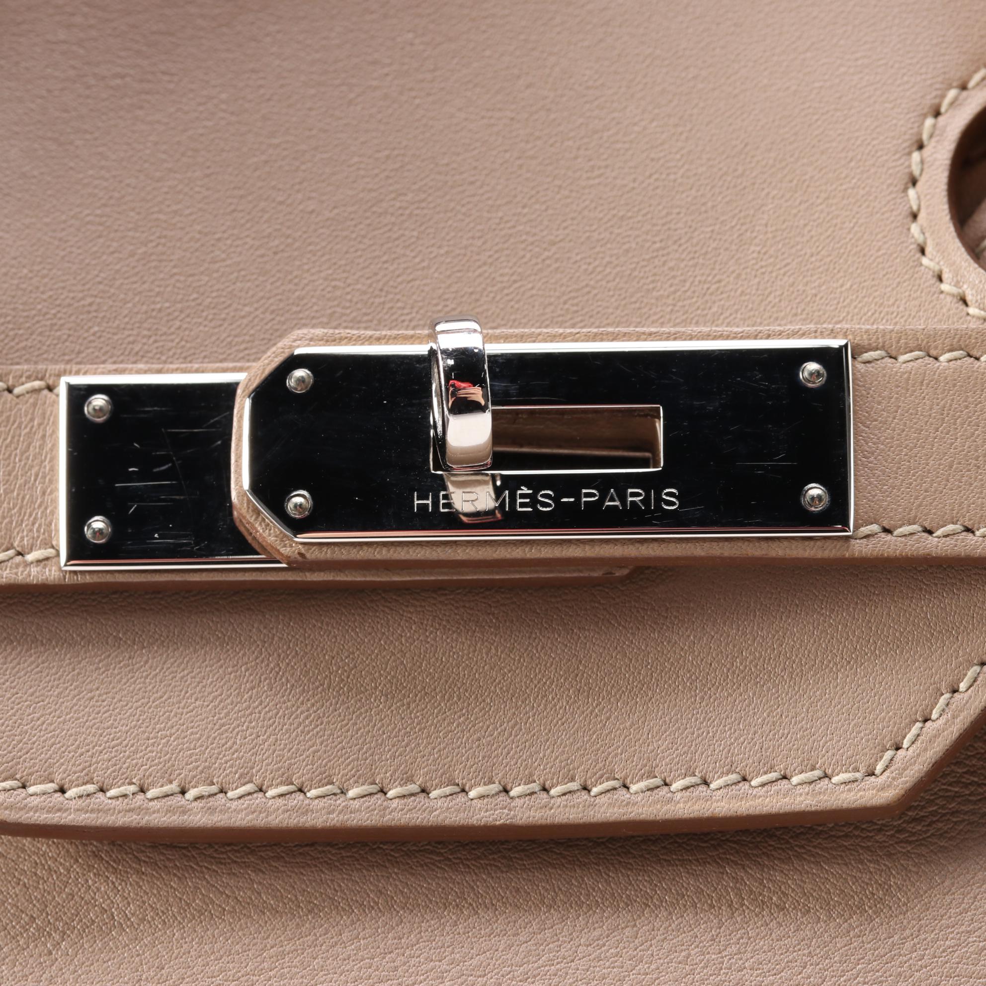 Hermès Ghillies Birkin 35 in Argile Etoupe Swift Leather with Palladium Hardware
