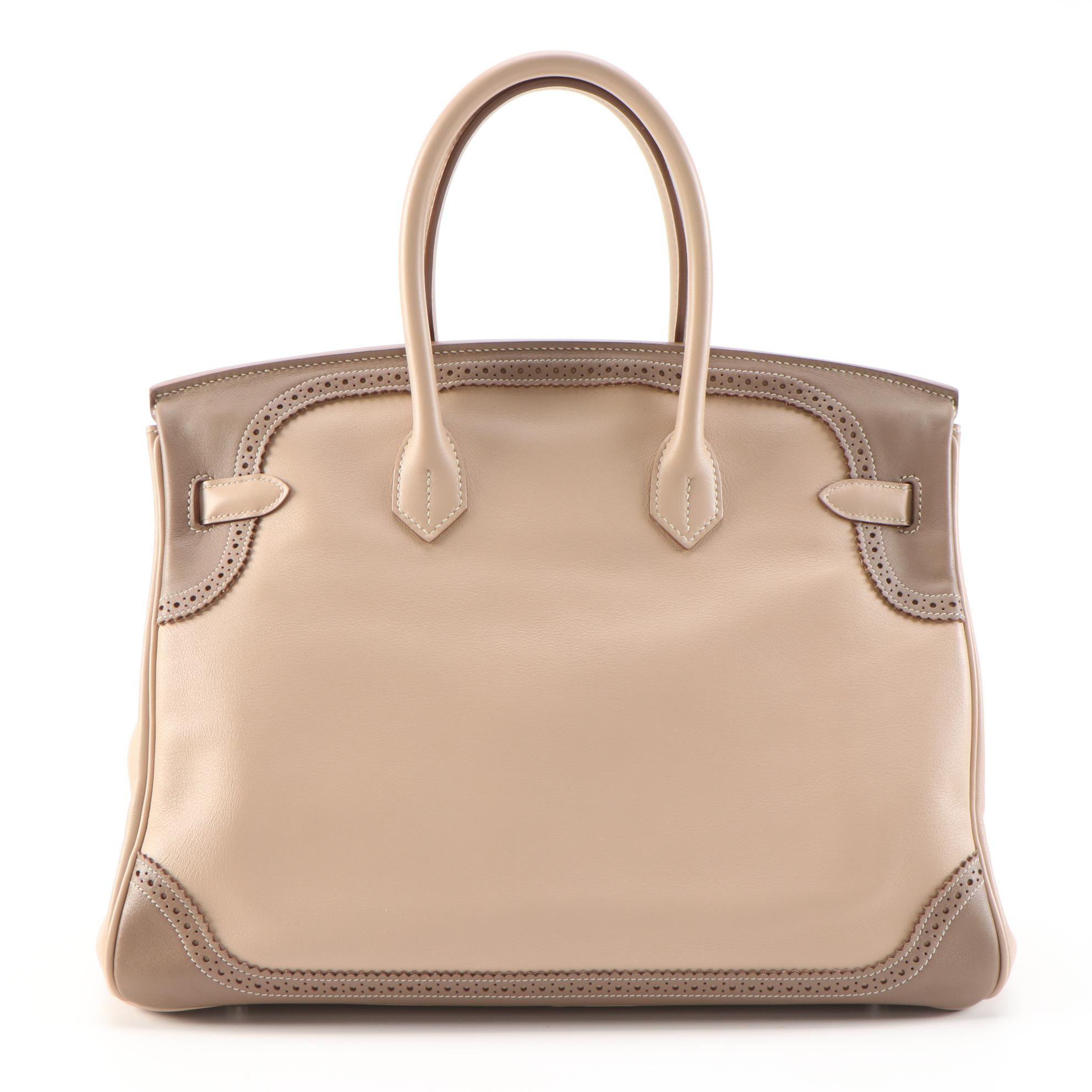 Hermès Ghillies Birkin 35 in Argile Etoupe Swift Leather with Palladium Hardware