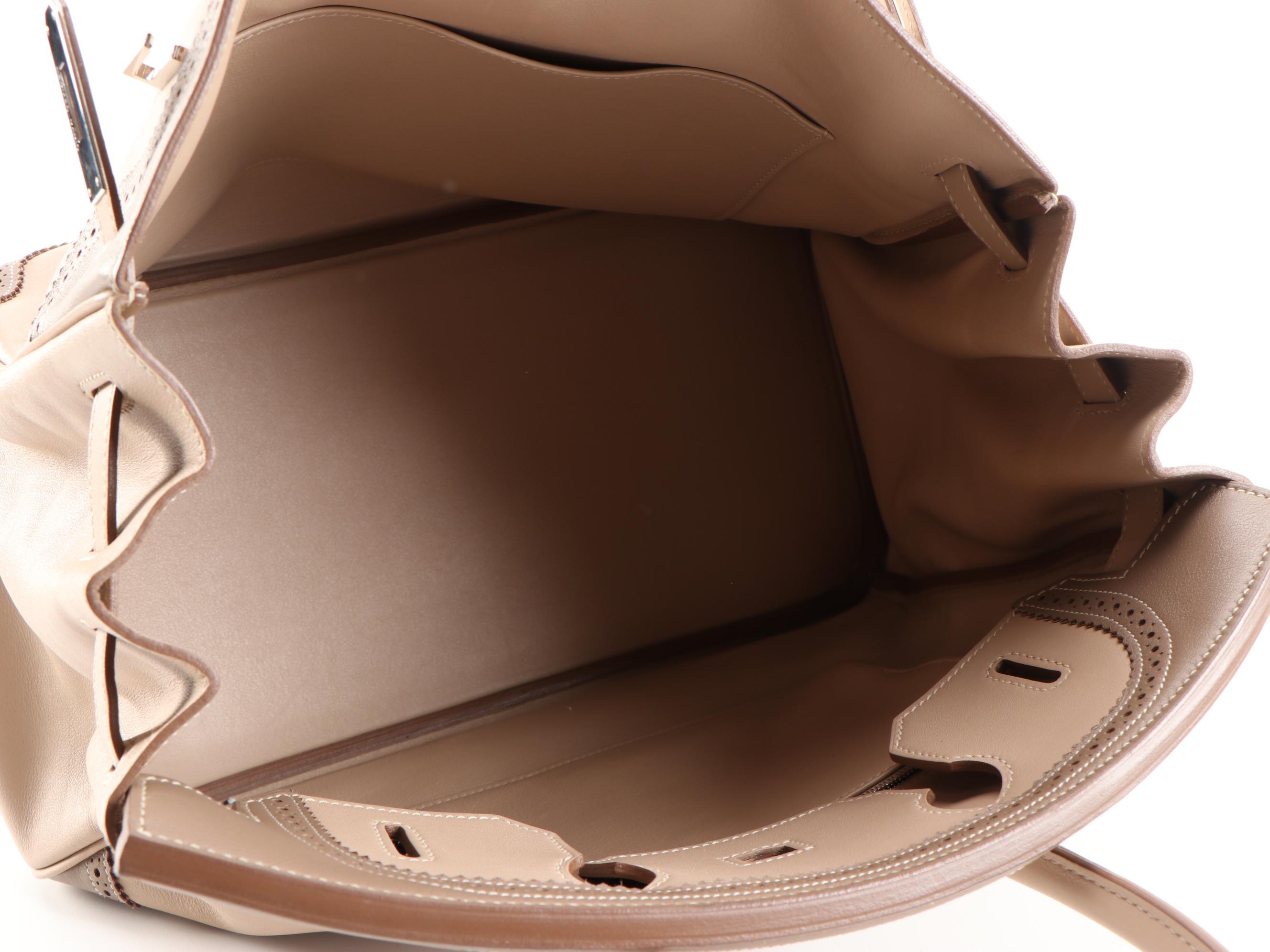 Hermès Ghillies Birkin 35 in Argile Etoupe Swift Leather with Palladium Hardware