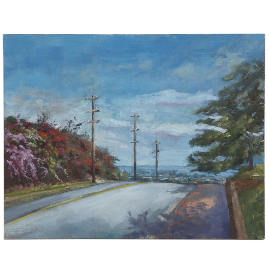 Kaz Ooka Oil Painting "From the Hills of Kaimuki"