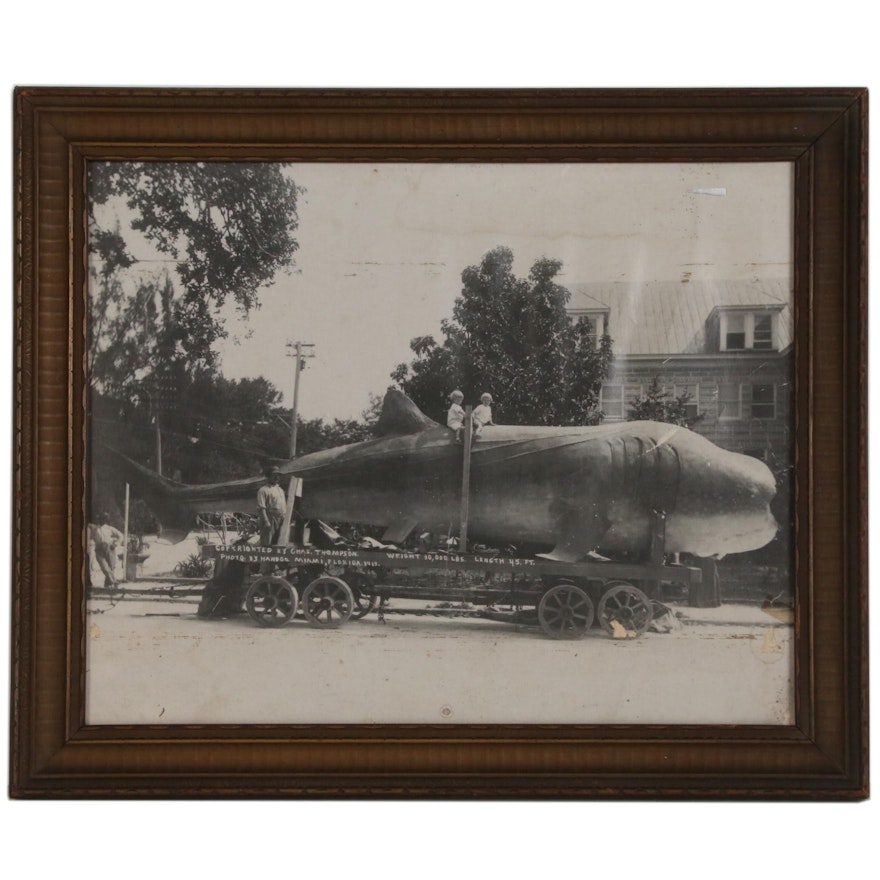 Halftone Print of Whale Shark Mobile Attraction, Early 20th Century