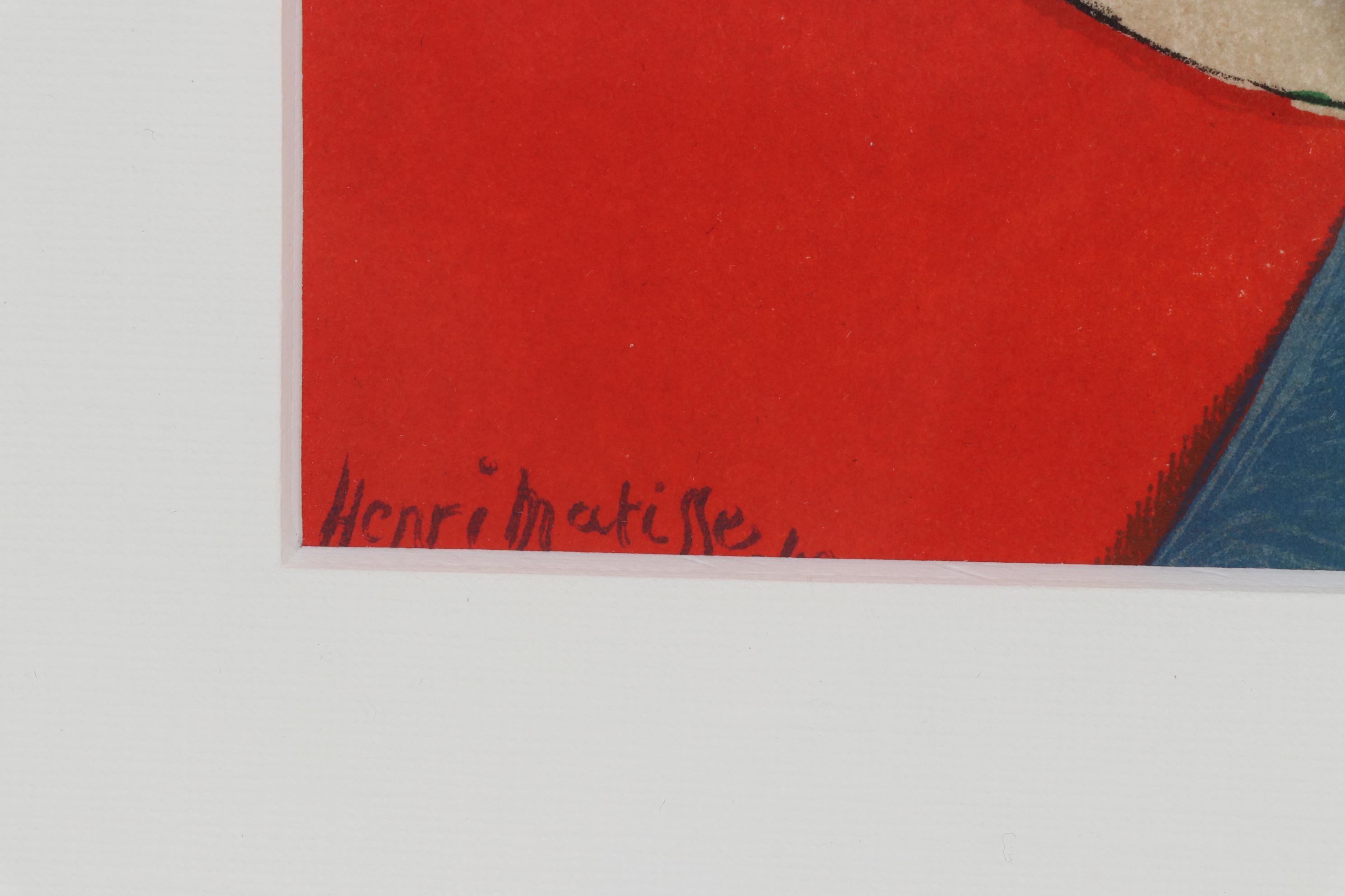 Color Lithograph after Henri Matisse "Madame M. P., la blouse roumaine", 1954