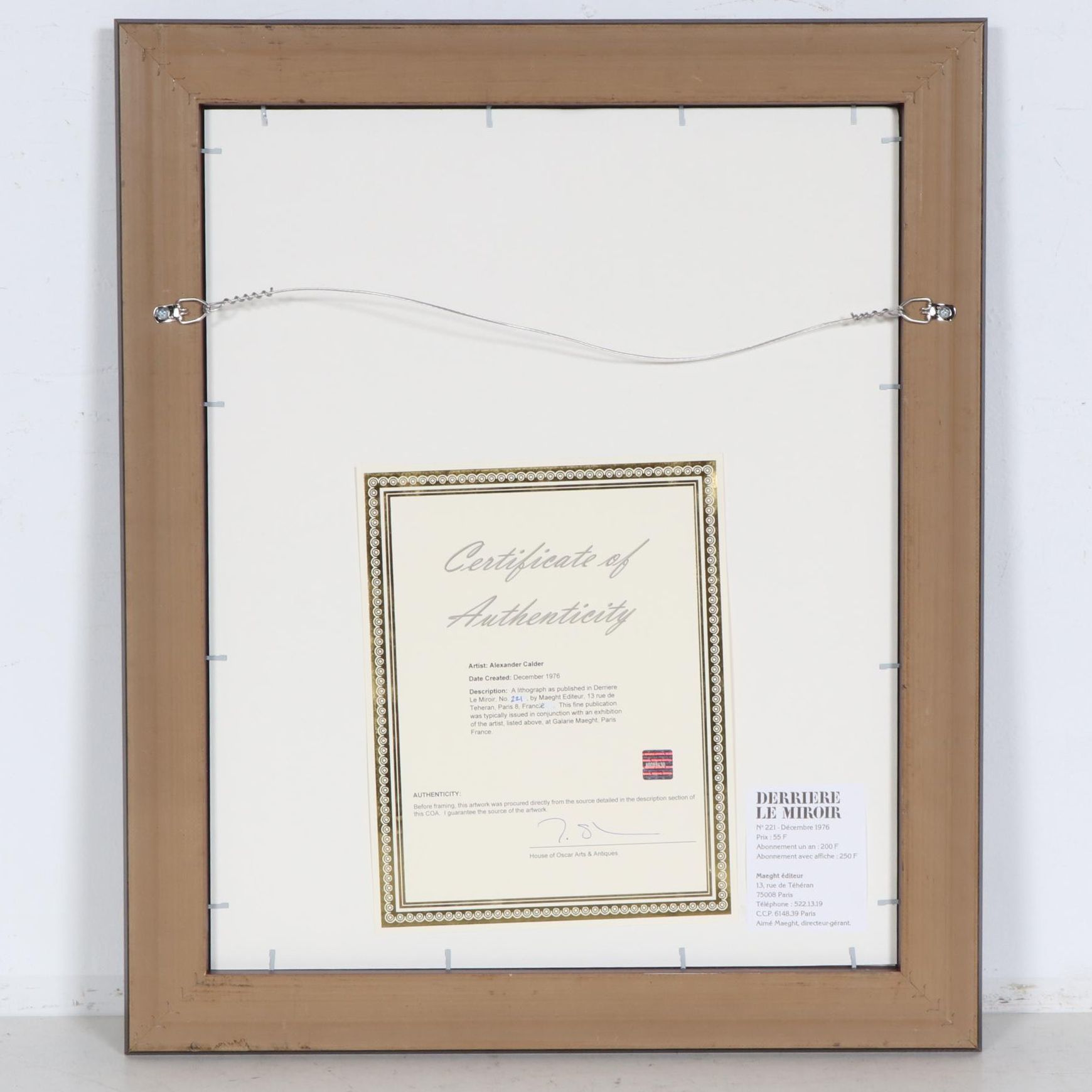 Alexander Calder Color Lithograph for "Derrière le Miroir", 1976