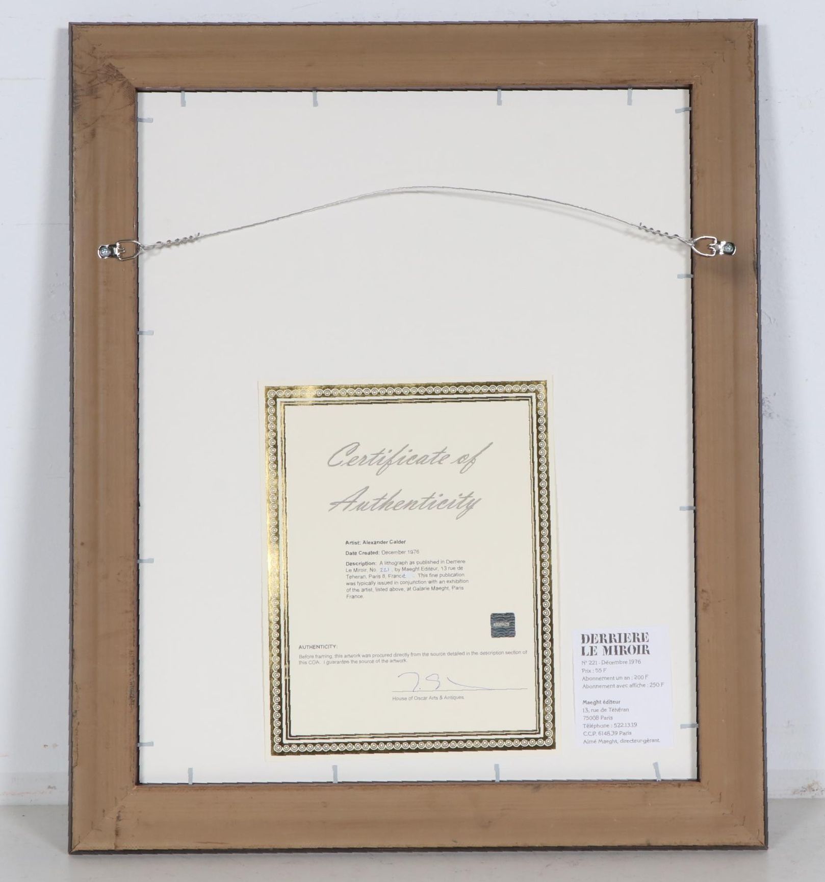 Alexander Calder Color Lithograph for "Derrière le Miroir", 1976