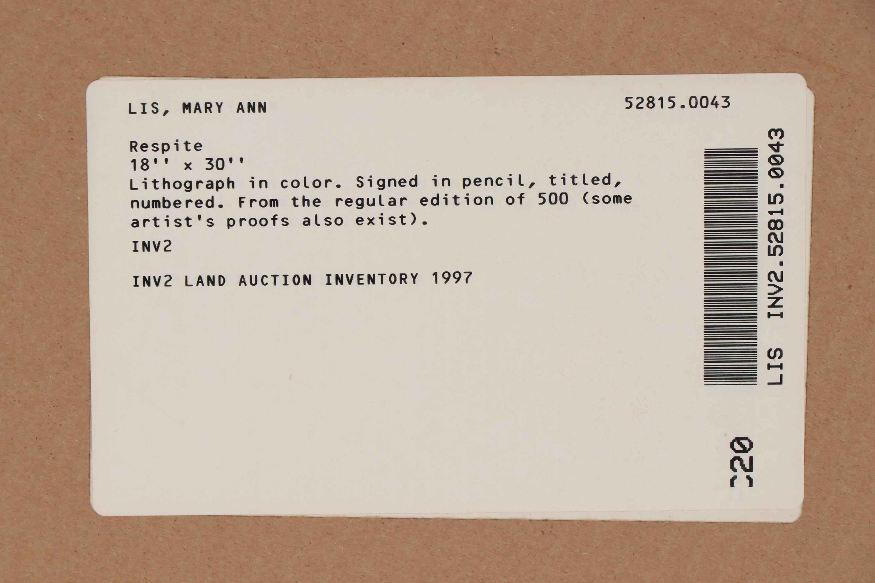 Mary Ann Lis Lithograph "Respite"