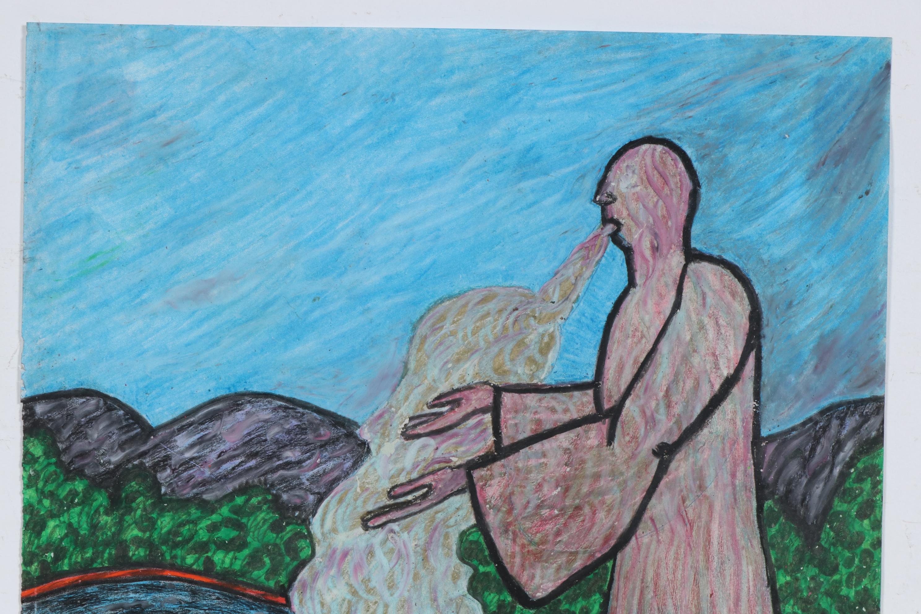 Anthony Joseph Salvatore Pastel Drawing "Acts 10 V 30", 1984