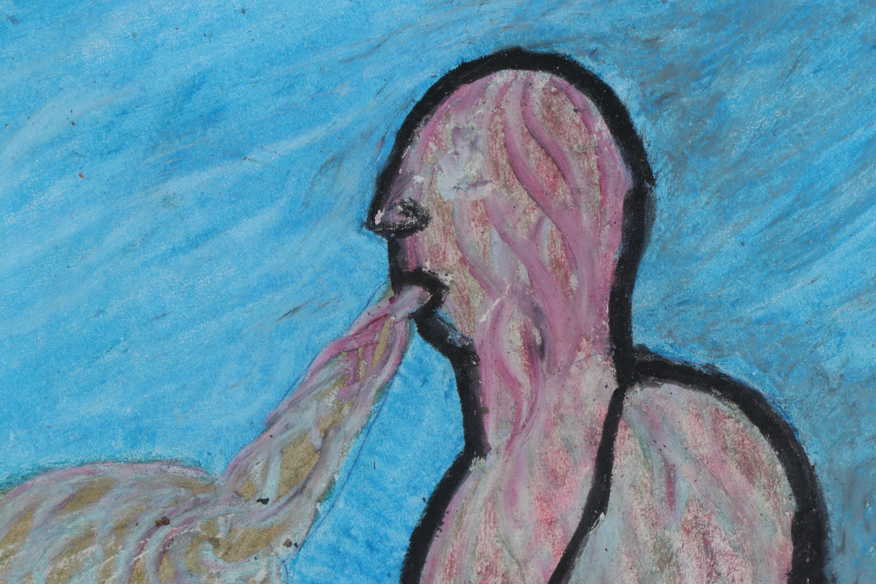 Anthony Joseph Salvatore Pastel Drawing "Acts 10 V 30", 1984