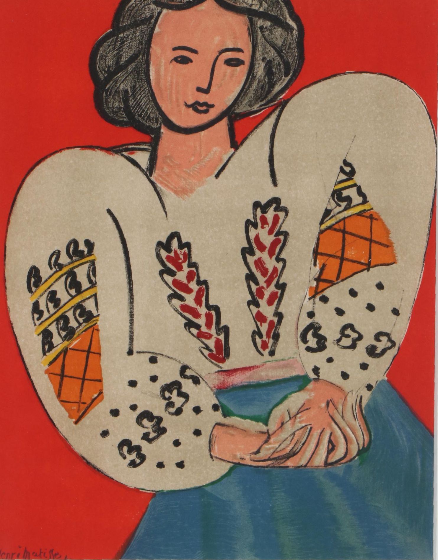 Color Lithograph after Henri Matisse "Madame M. P., la blouse roumaine", 1954