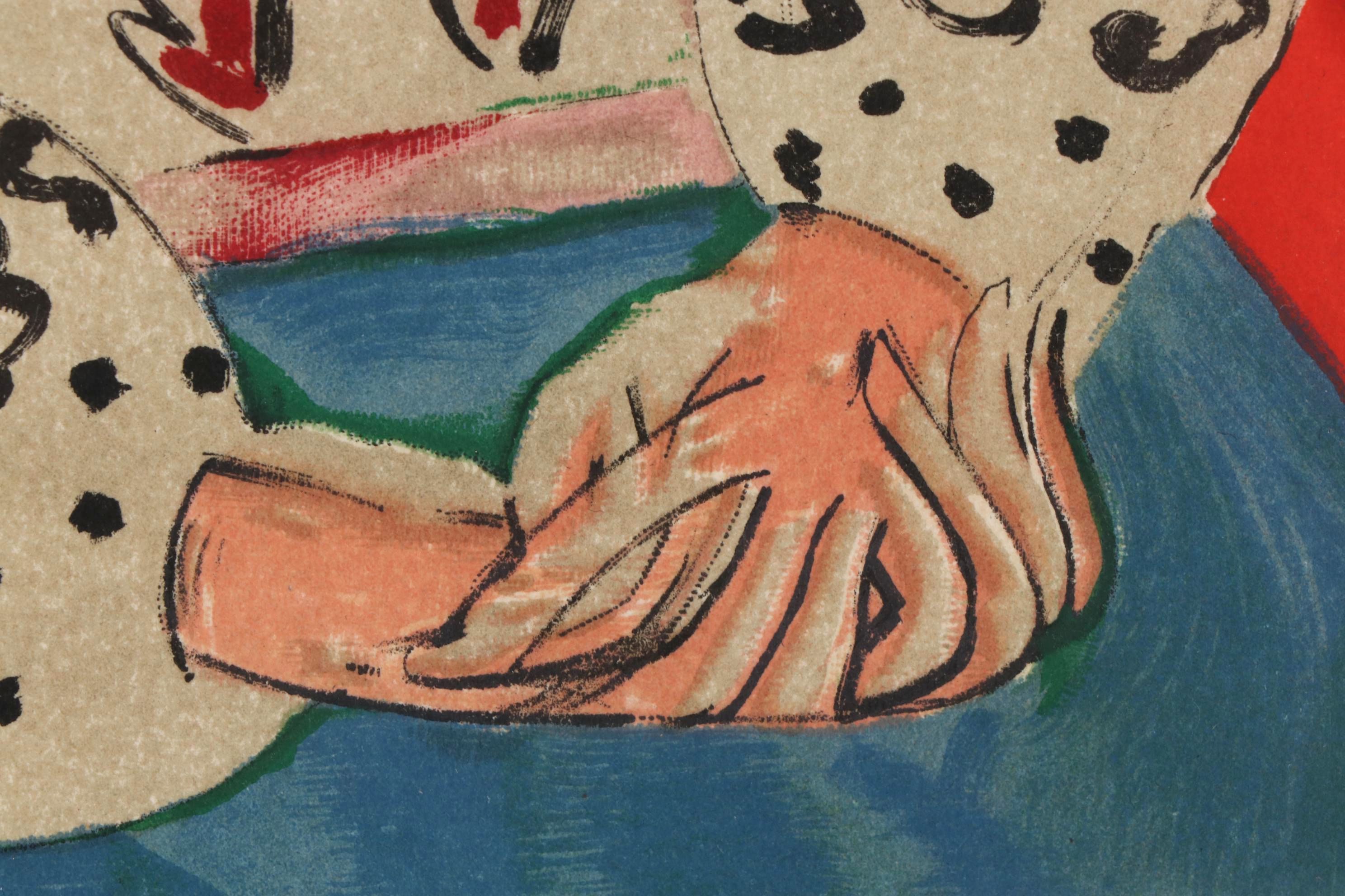 Color Lithograph after Henri Matisse "Madame M. P., la blouse roumaine", 1954