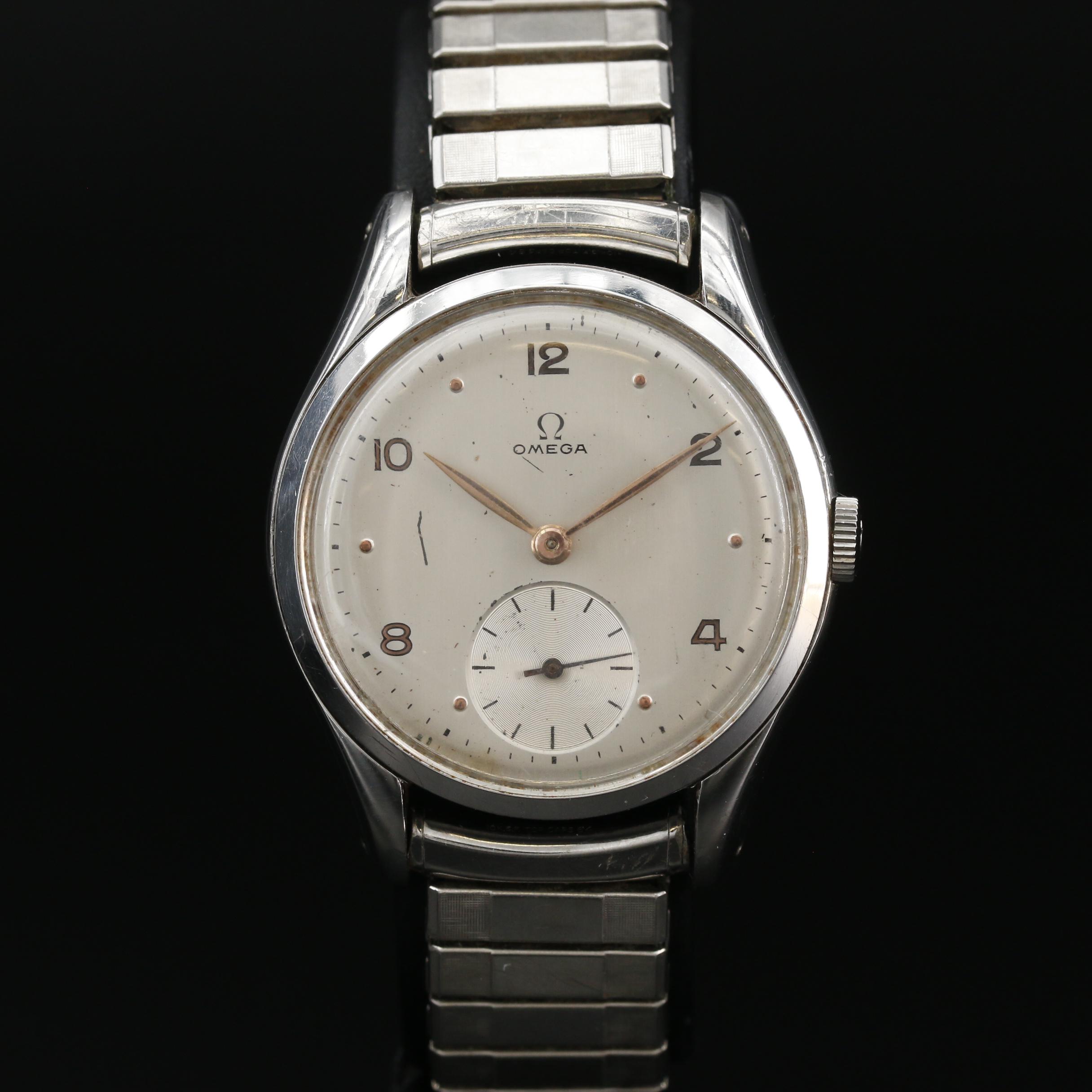 Vintage Omega CK2503 Stainless Steel Stem Wind Watch, 1949
