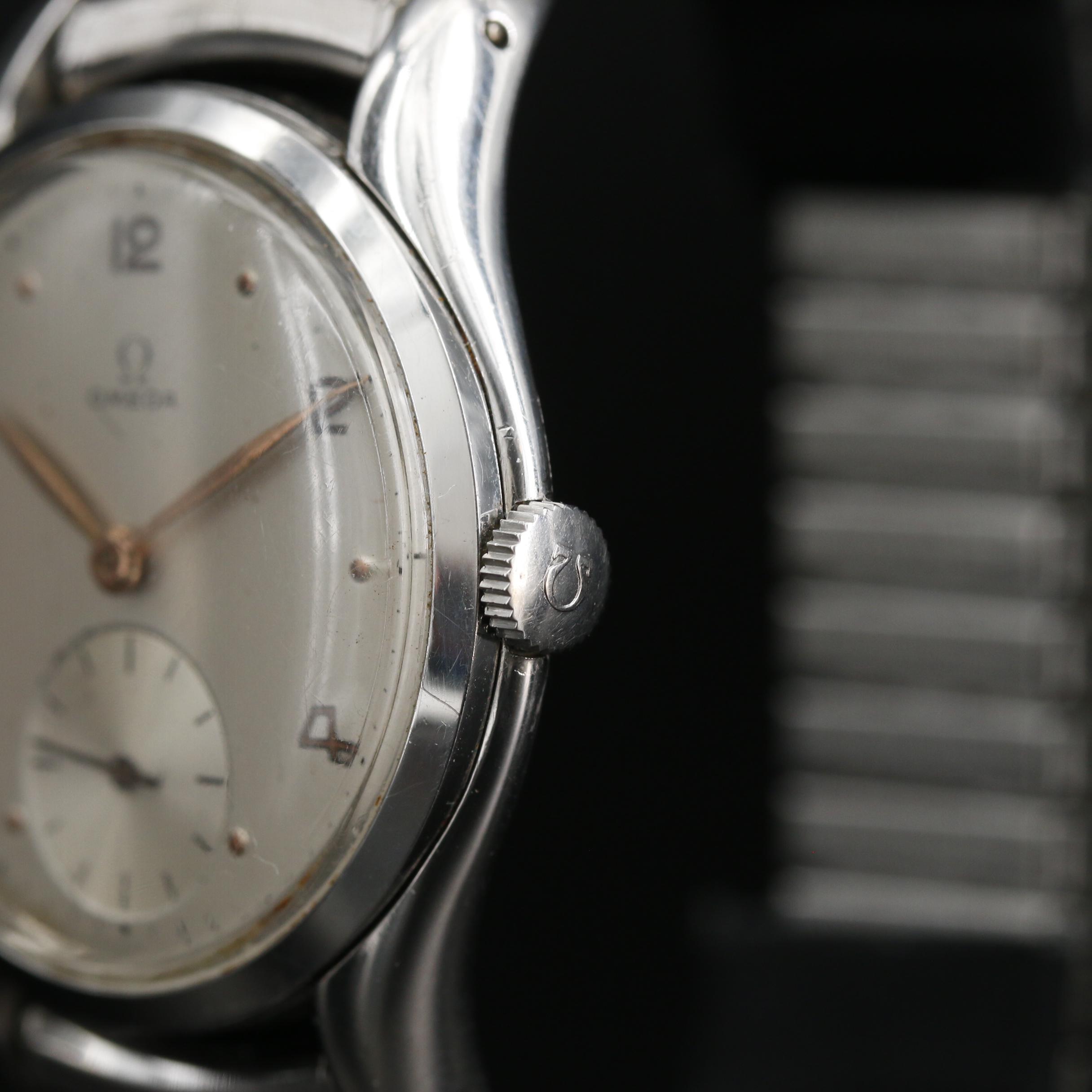 Vintage Omega CK2503 Stainless Steel Stem Wind Watch, 1949