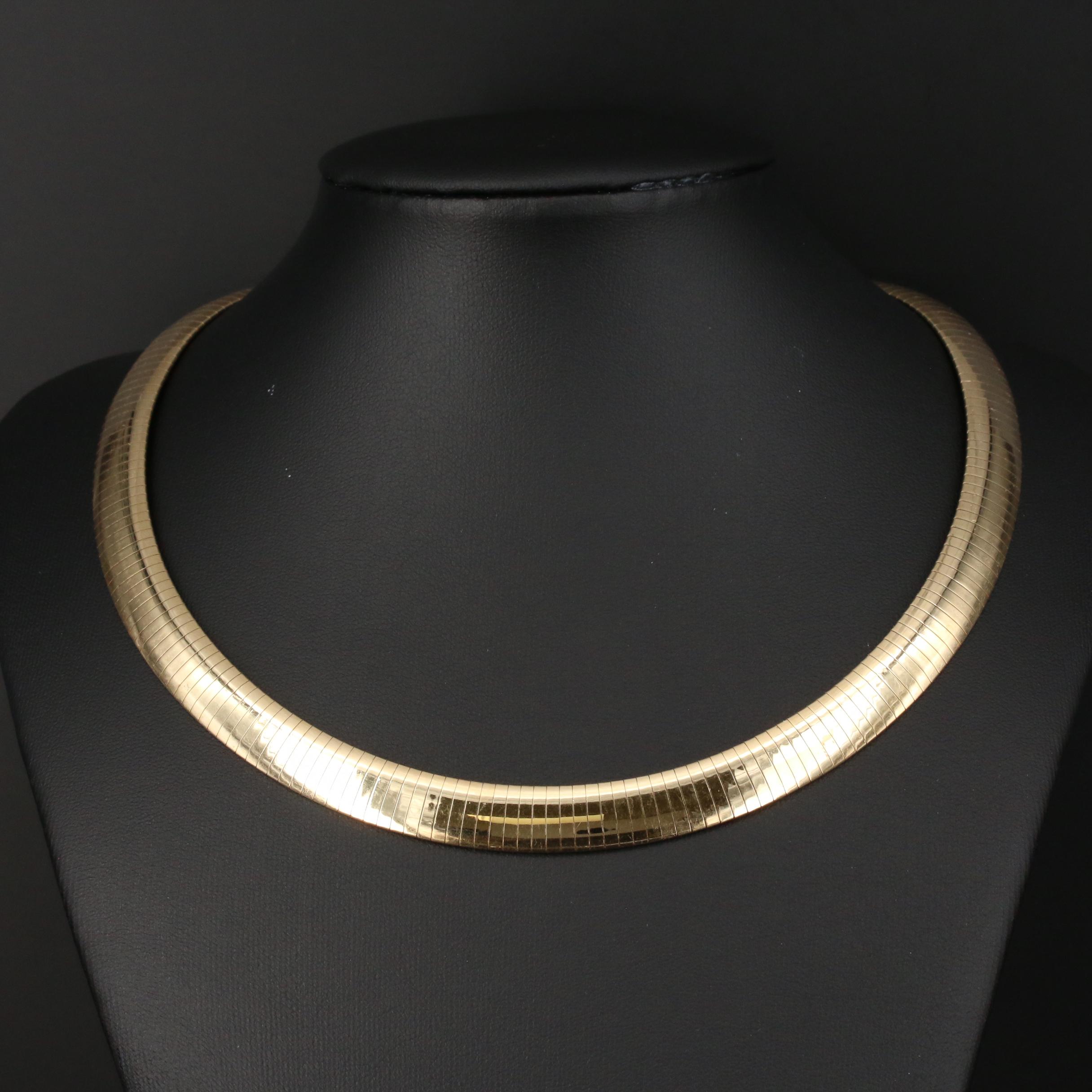 14K Gold Omega Chain Necklace