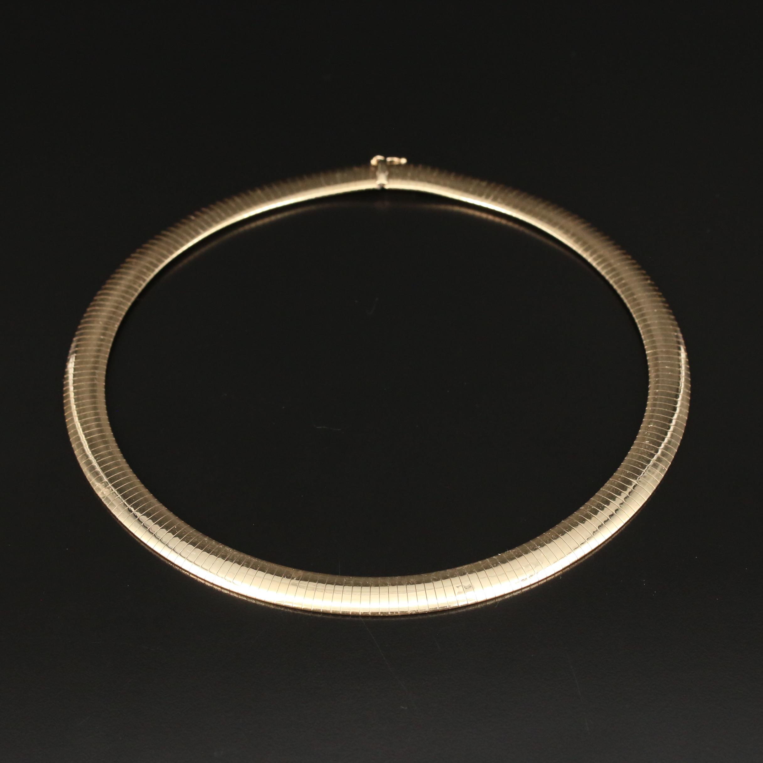 14K Gold Omega Chain Necklace