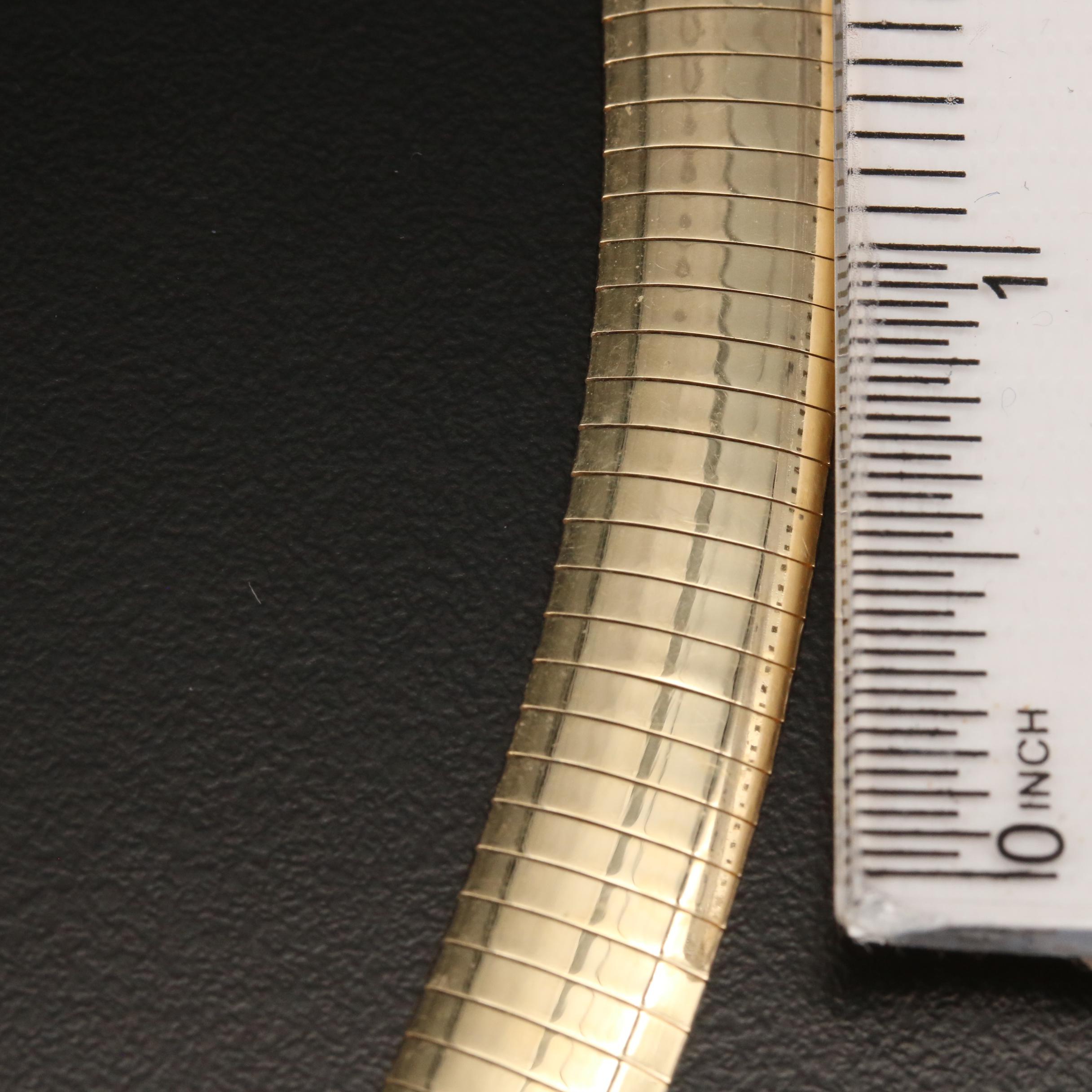 14K Gold Omega Chain Necklace