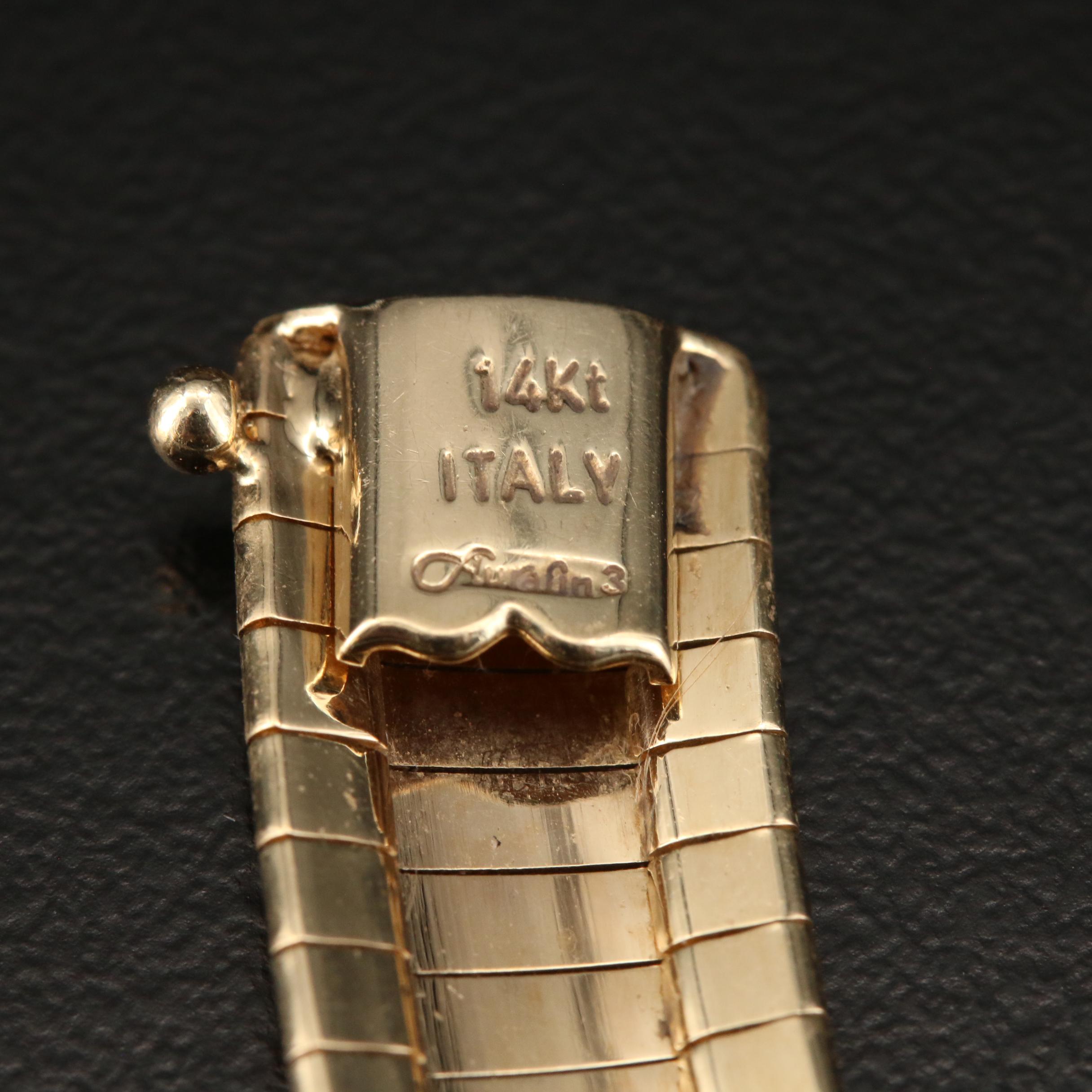 14K Gold Omega Chain Necklace