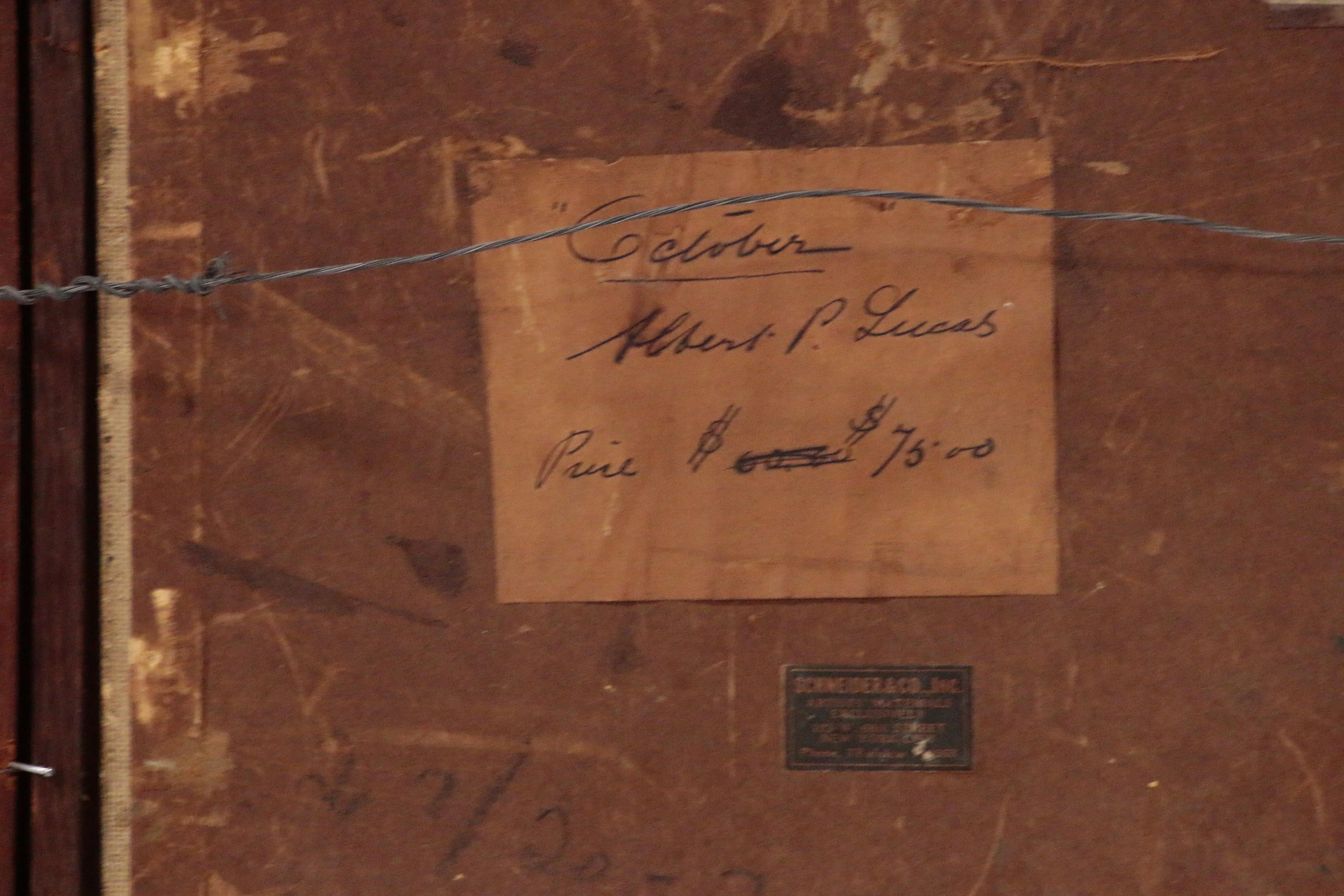 Albert P. Lucas Oil Painting "October", Early to Mid-20th Century