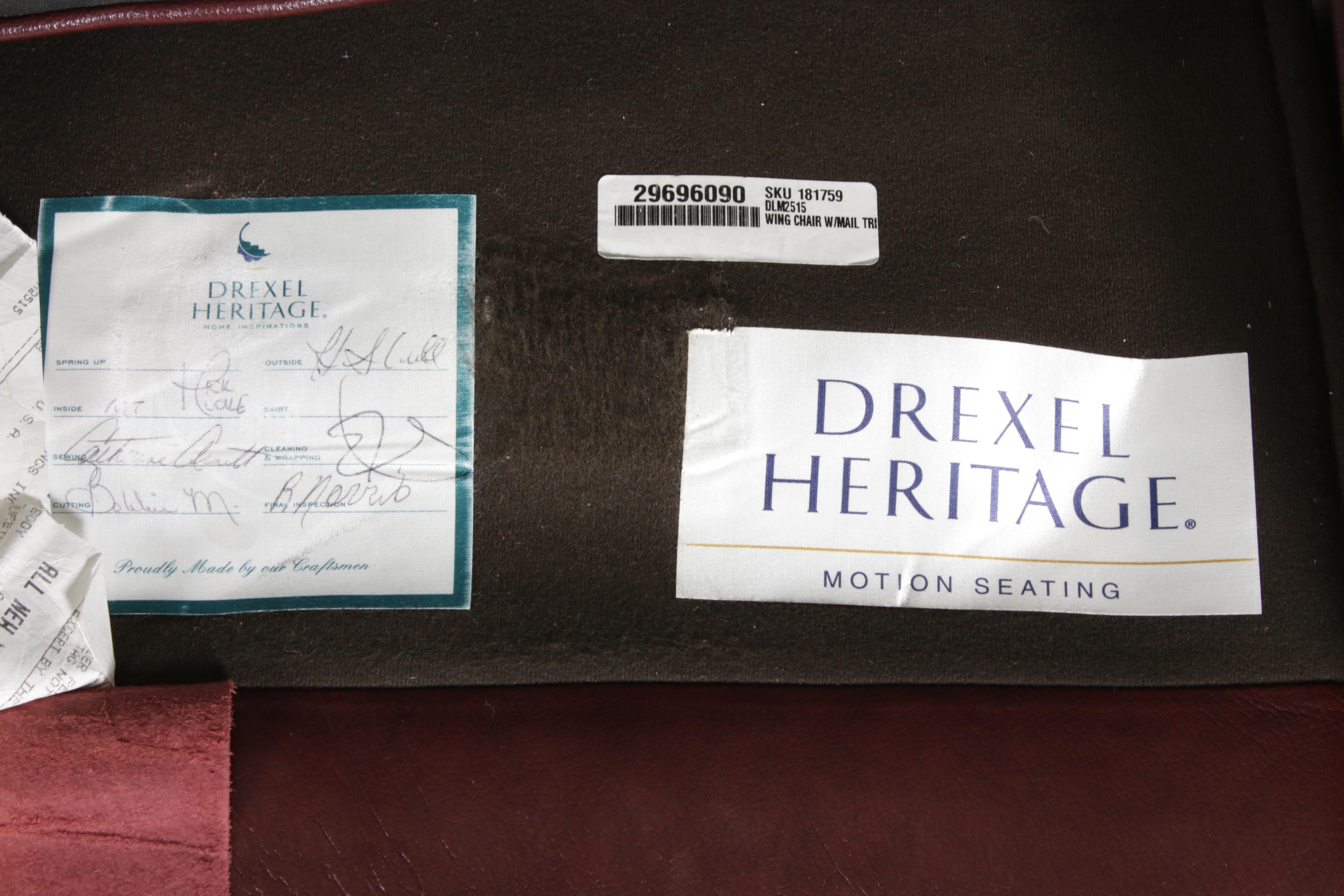 Drexel-Heritage Leather Wingback Recliner