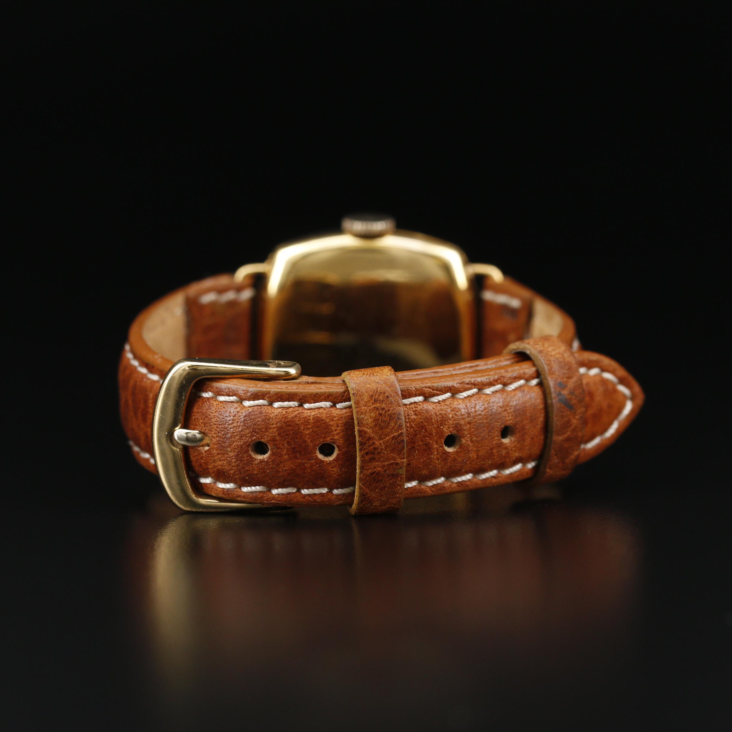 Vintage Rolex 9K Gold Cushion Case Stem Wind Watch, 1937