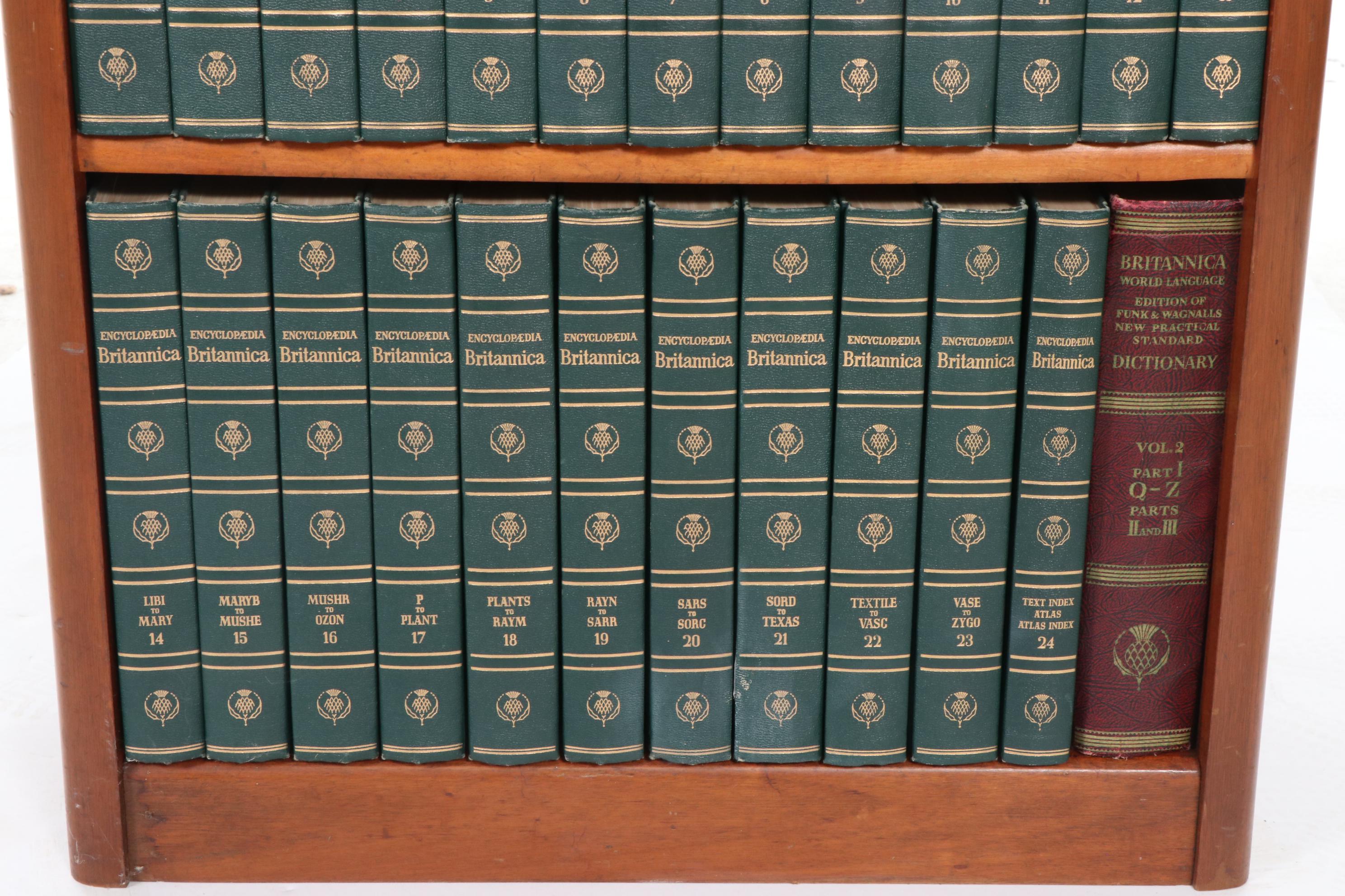 1958 Encyclopaedia Britannica Set with Custom Bookcase