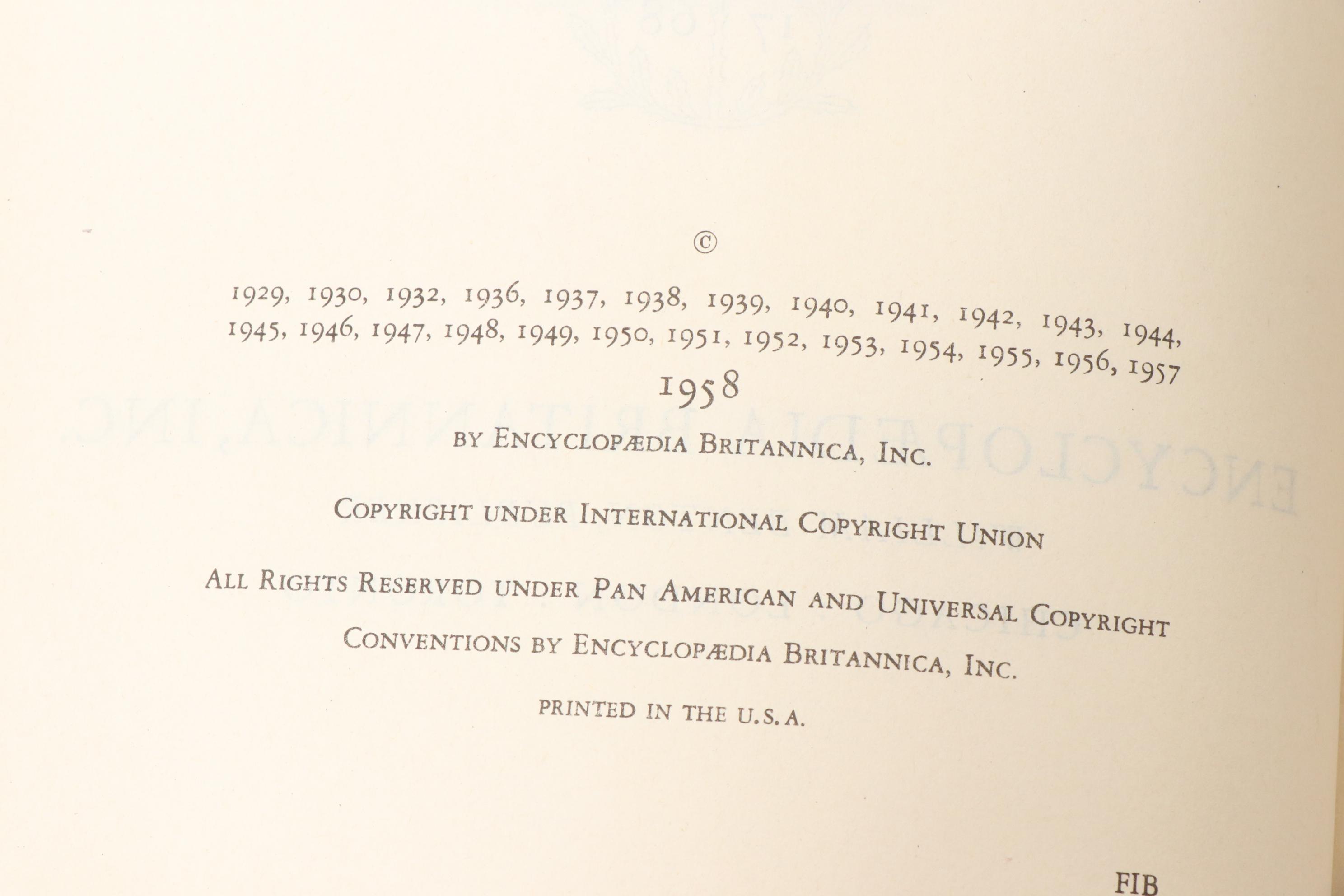 1958 Encyclopaedia Britannica Set with Custom Bookcase