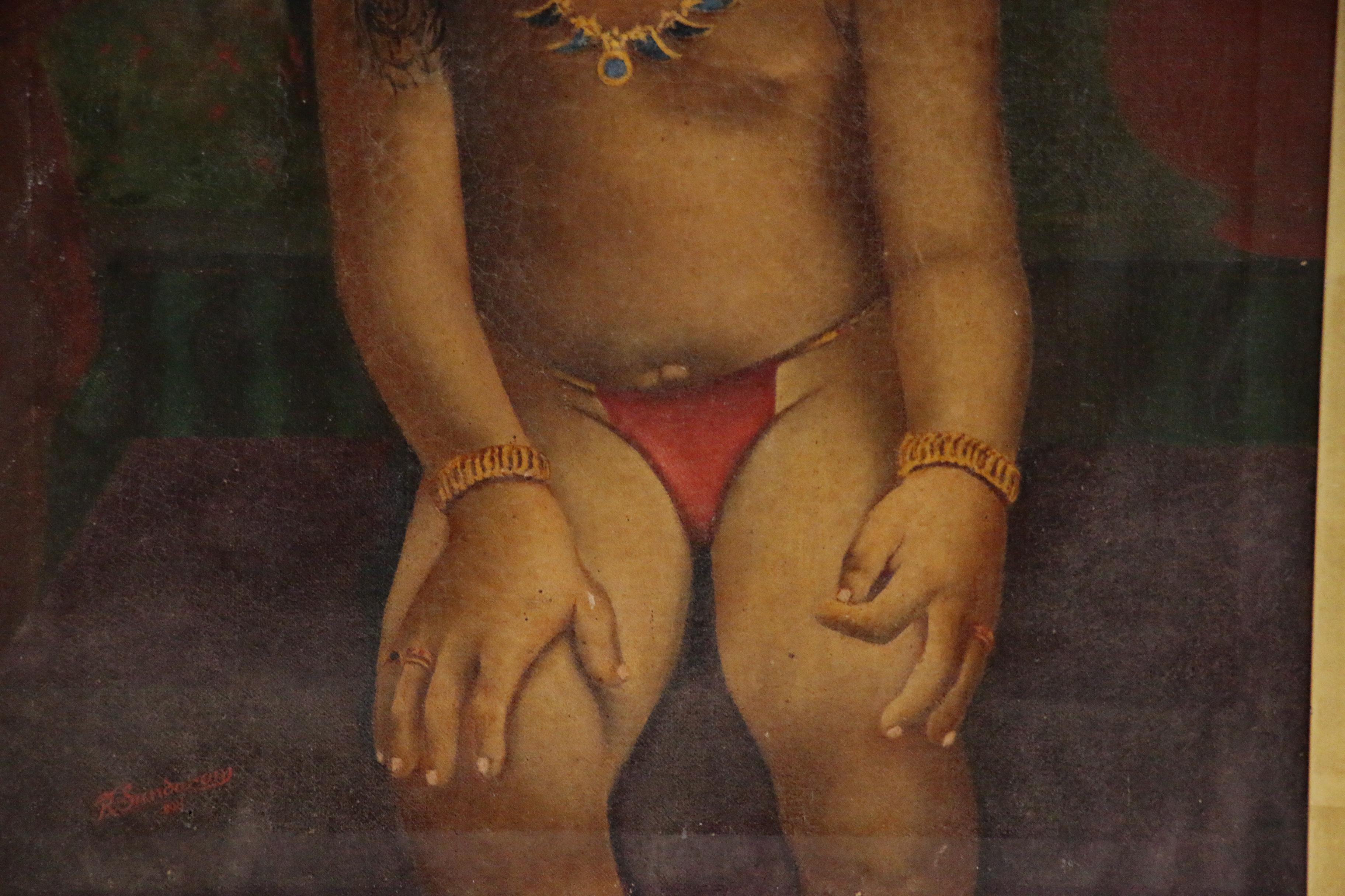 T.R. Sundaram Raji Ravi School Oil Painting of a Boy, Early 20th Century