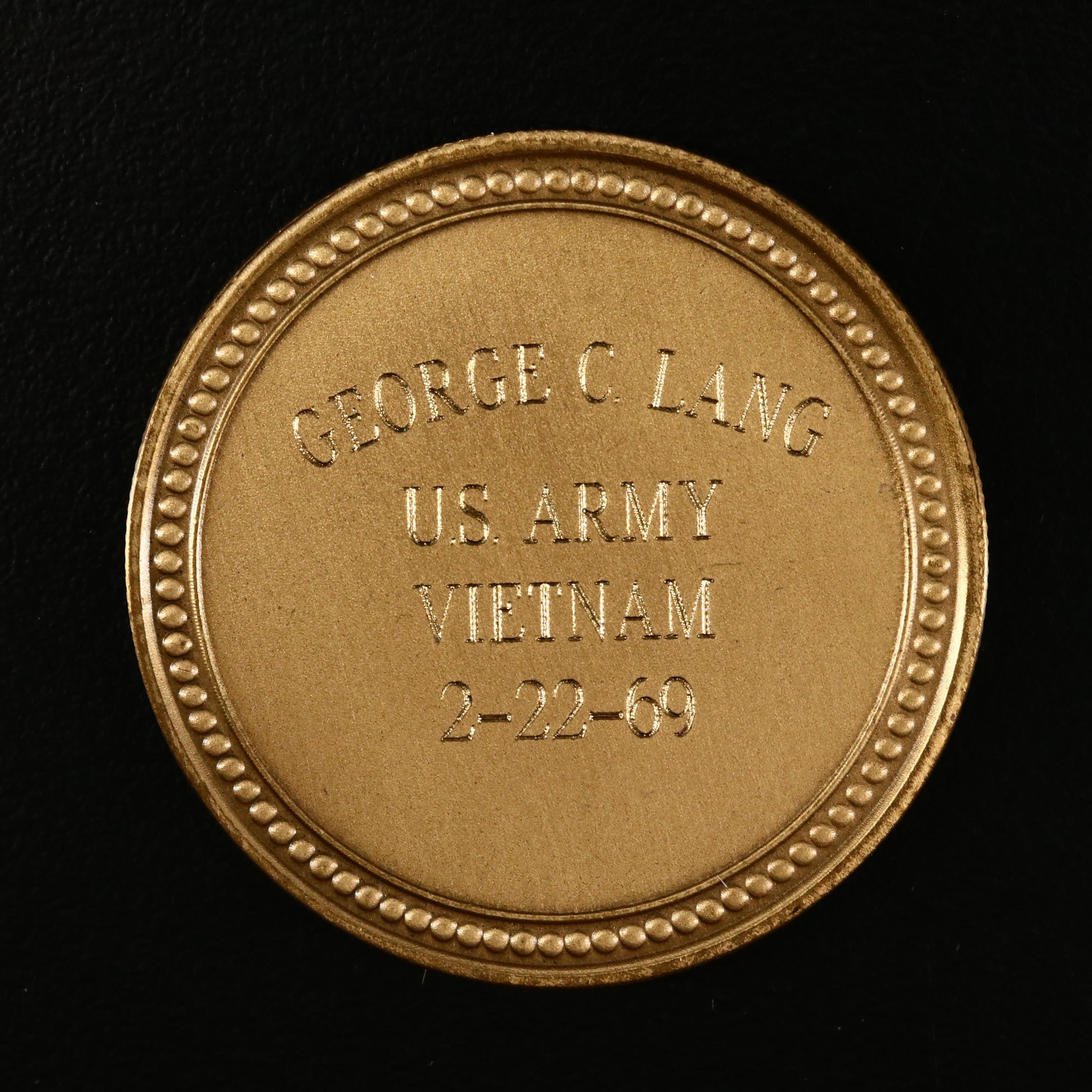 Vietnam Medal of Honor Challenge Coins of George C. Lang