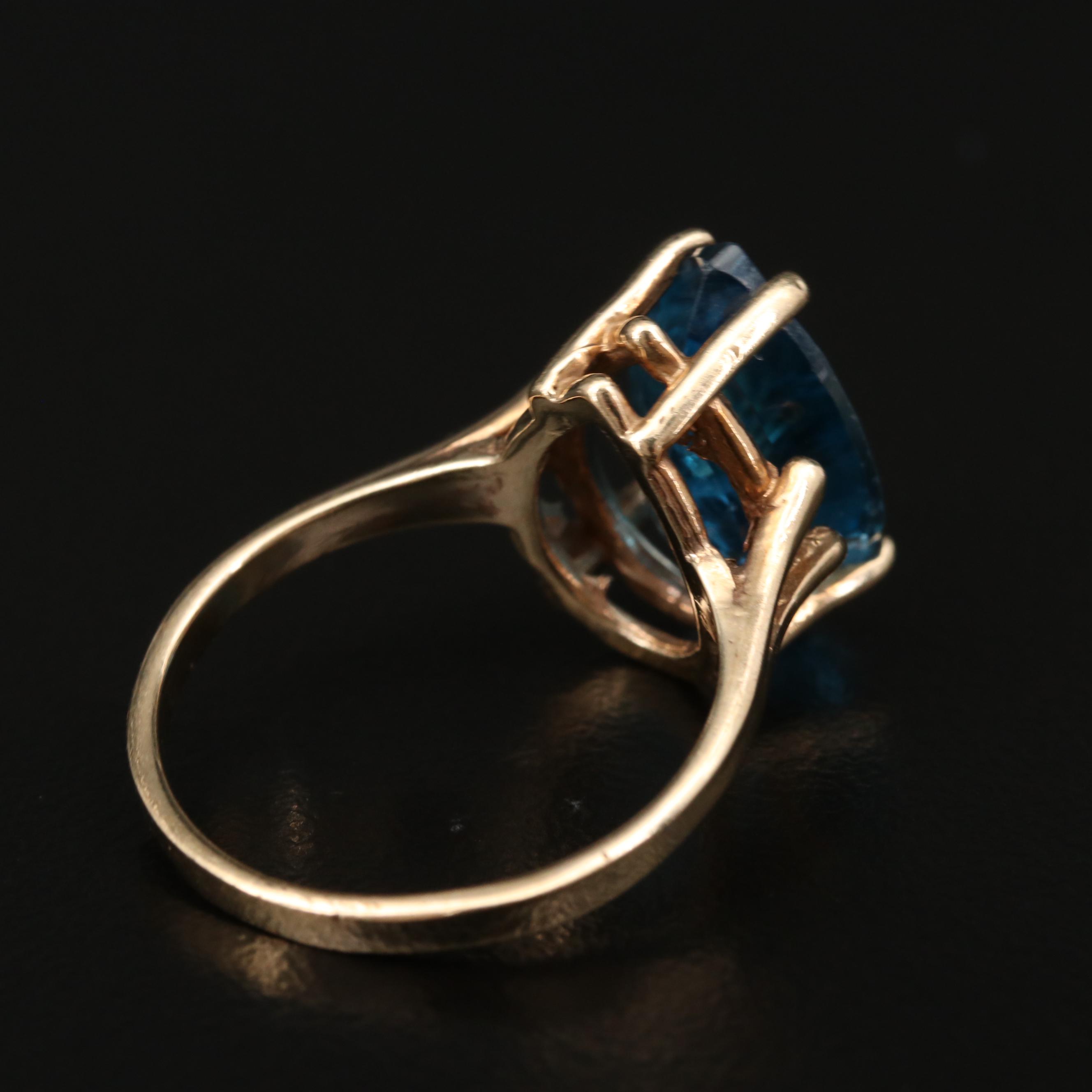 10K Yellow Gold Blue Topaz Ring