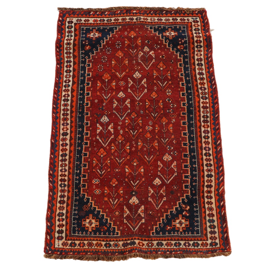 3'11 x 6'7 Hand-Knotted Persian Qashqai Wool Rug