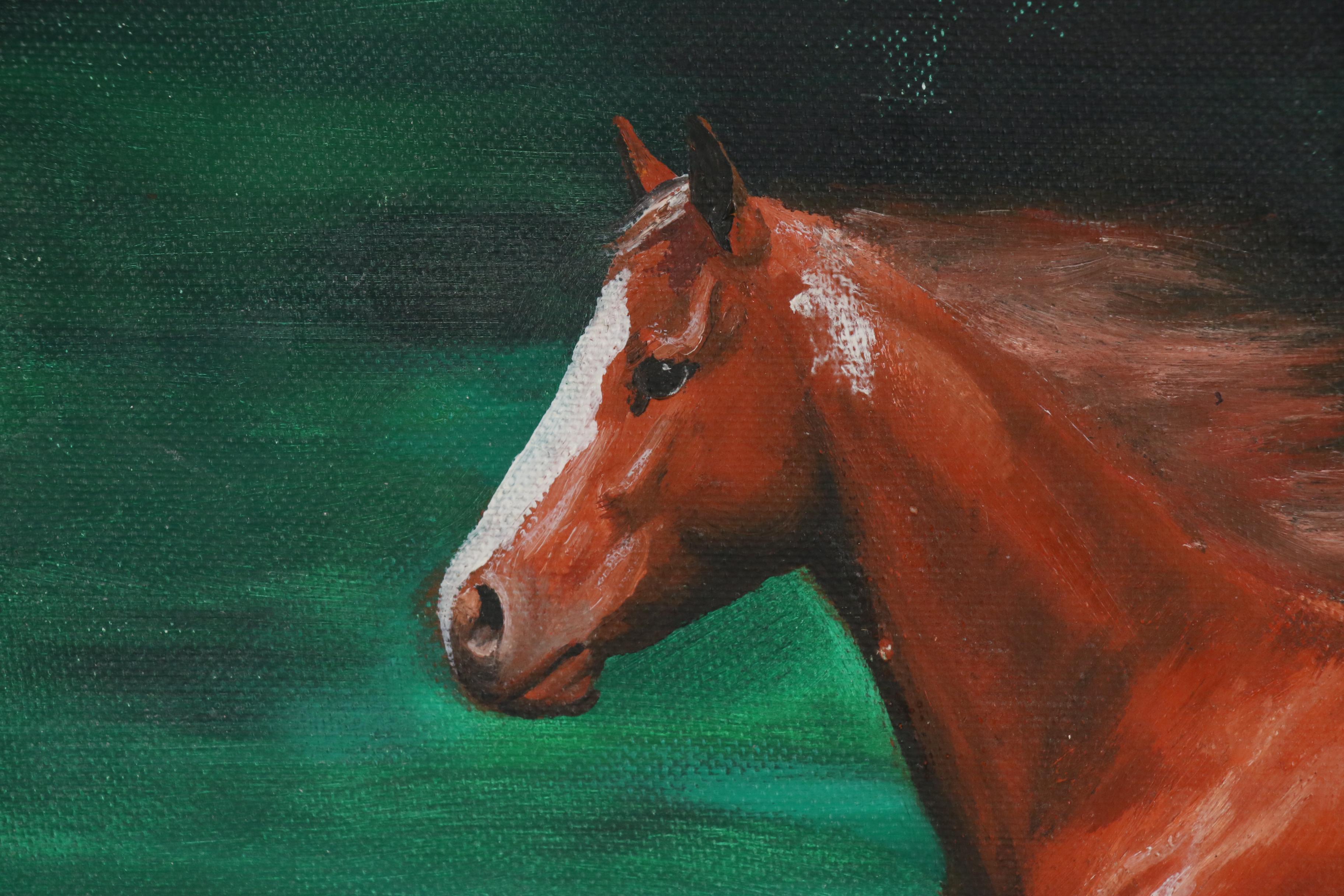 Oil Painting of Galloping Horse