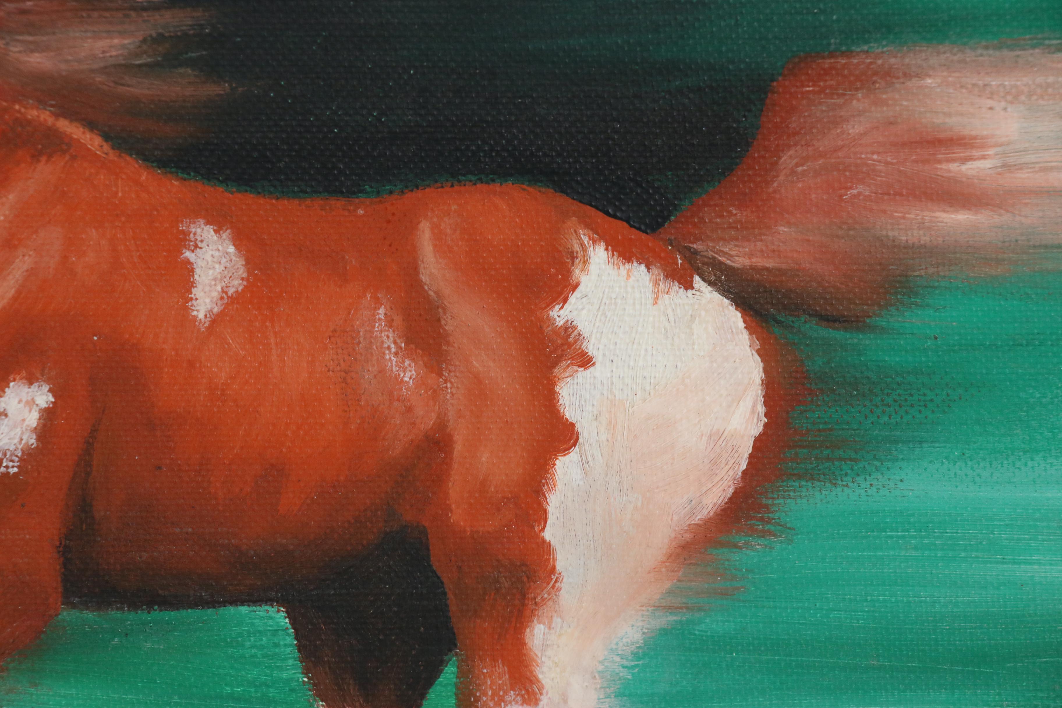 Oil Painting of Galloping Horse