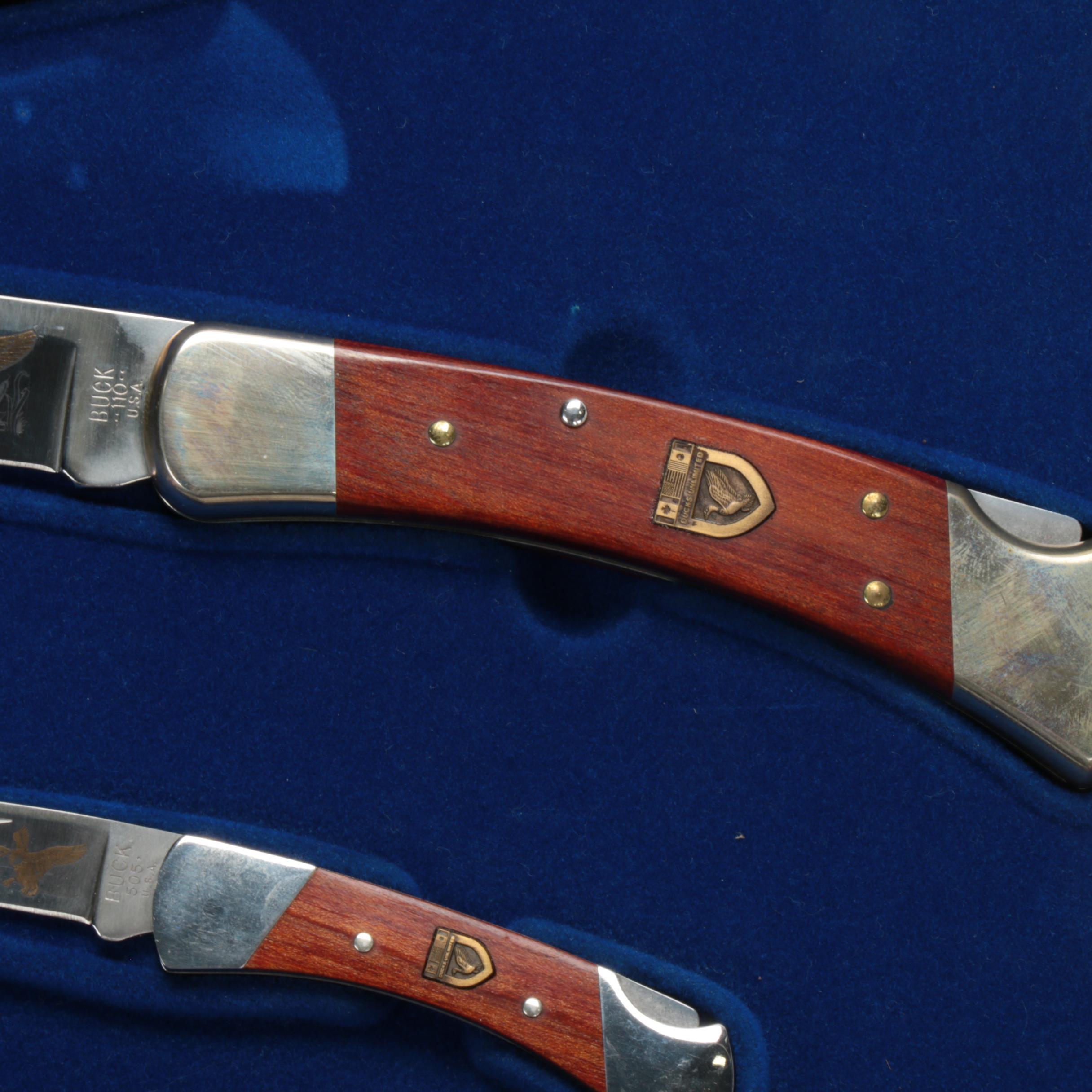 Ducks Unlimited Buck 110 and 505 Collector Edition Knife Set