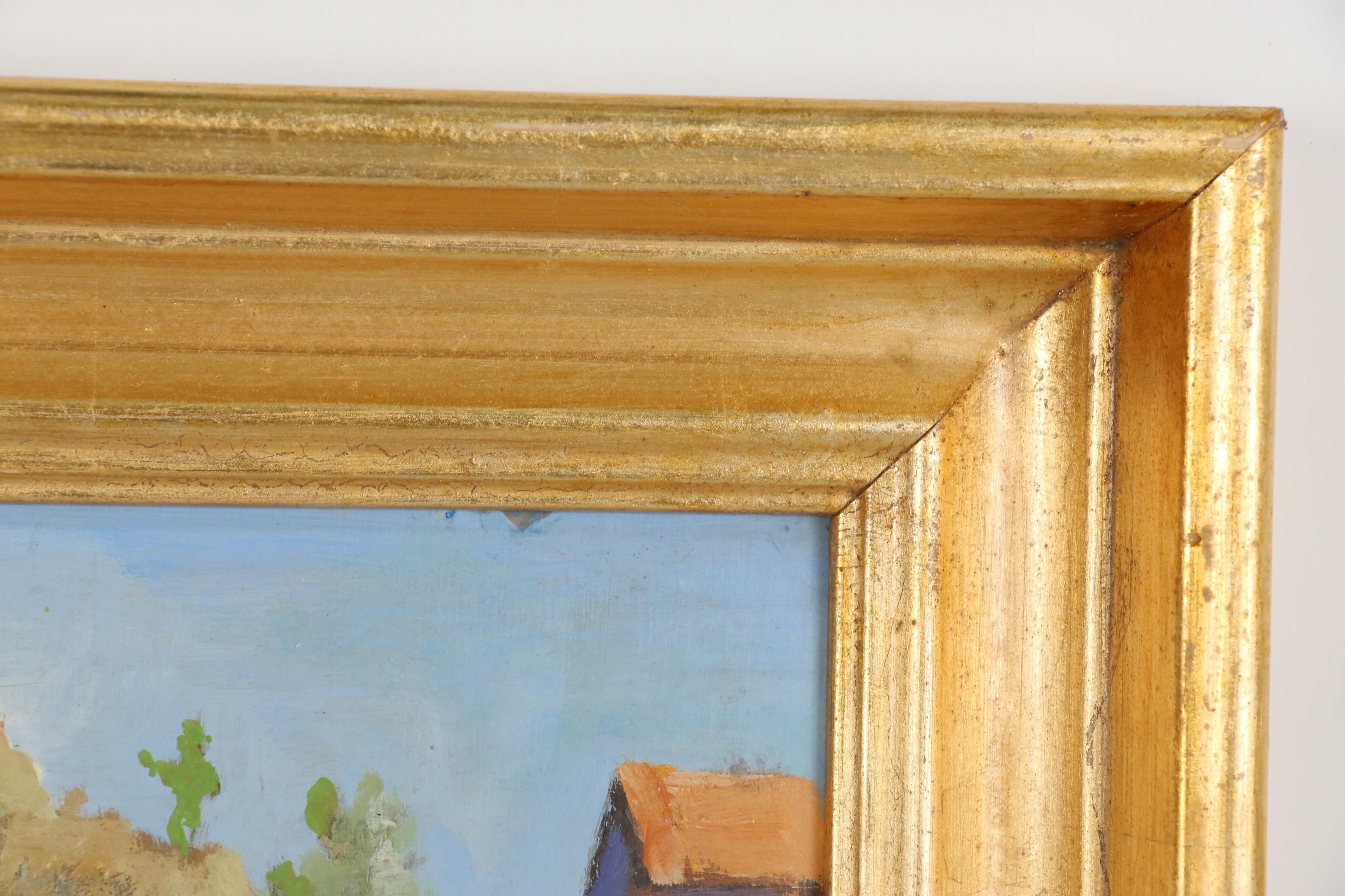 Oil Painting of Village Scene