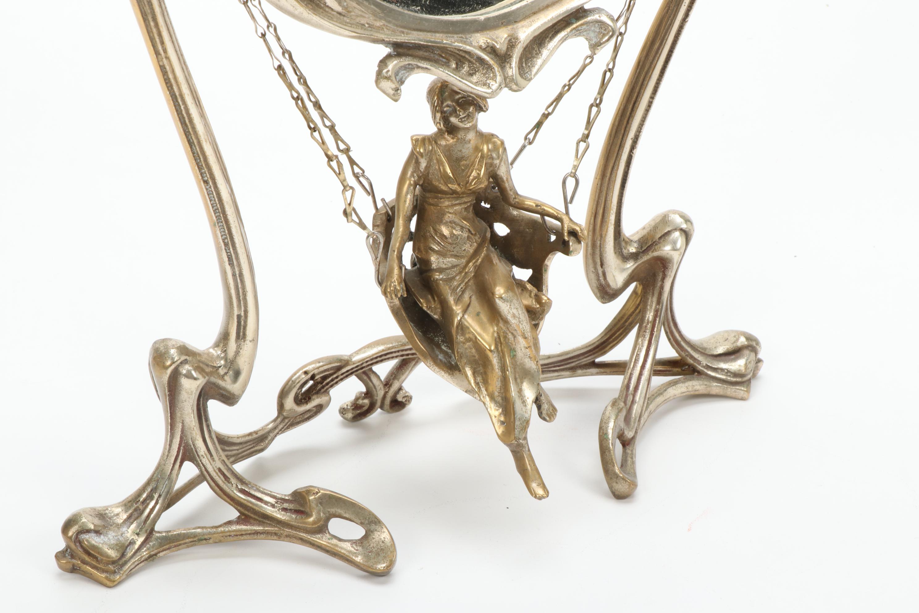 Art Nouveau Erté Paris 1907 "Demoiselle à la Balancelle" Vanity Mirror