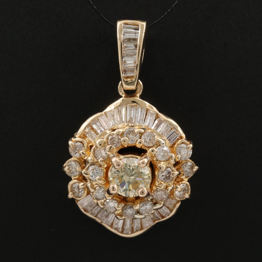 18K Gold 1.69 CTW Diamond Pendant