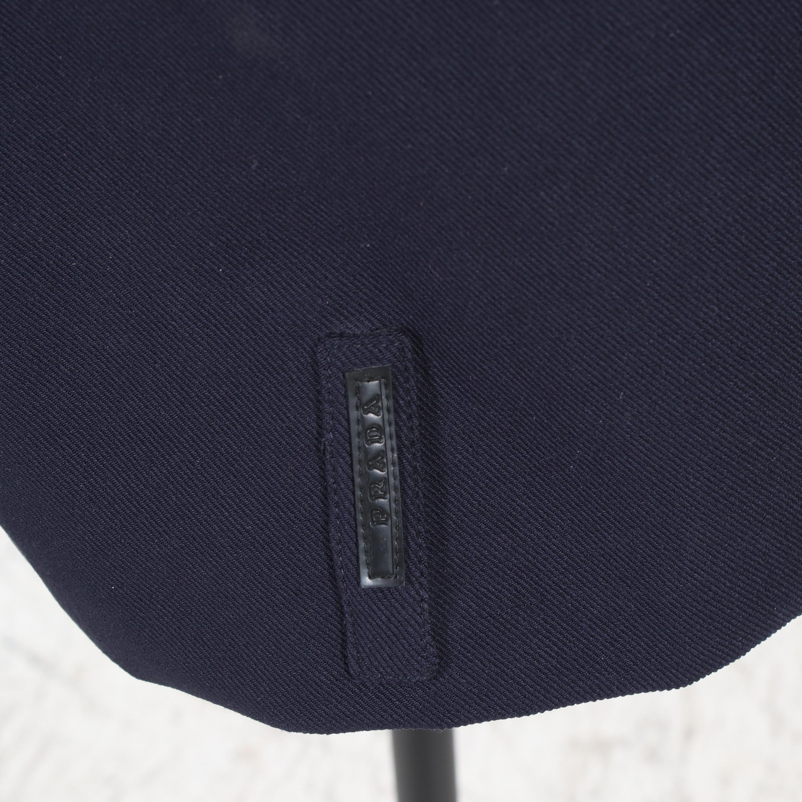 Prada Navy Blue Sleeveless Mini Dress with Scooped Neckline