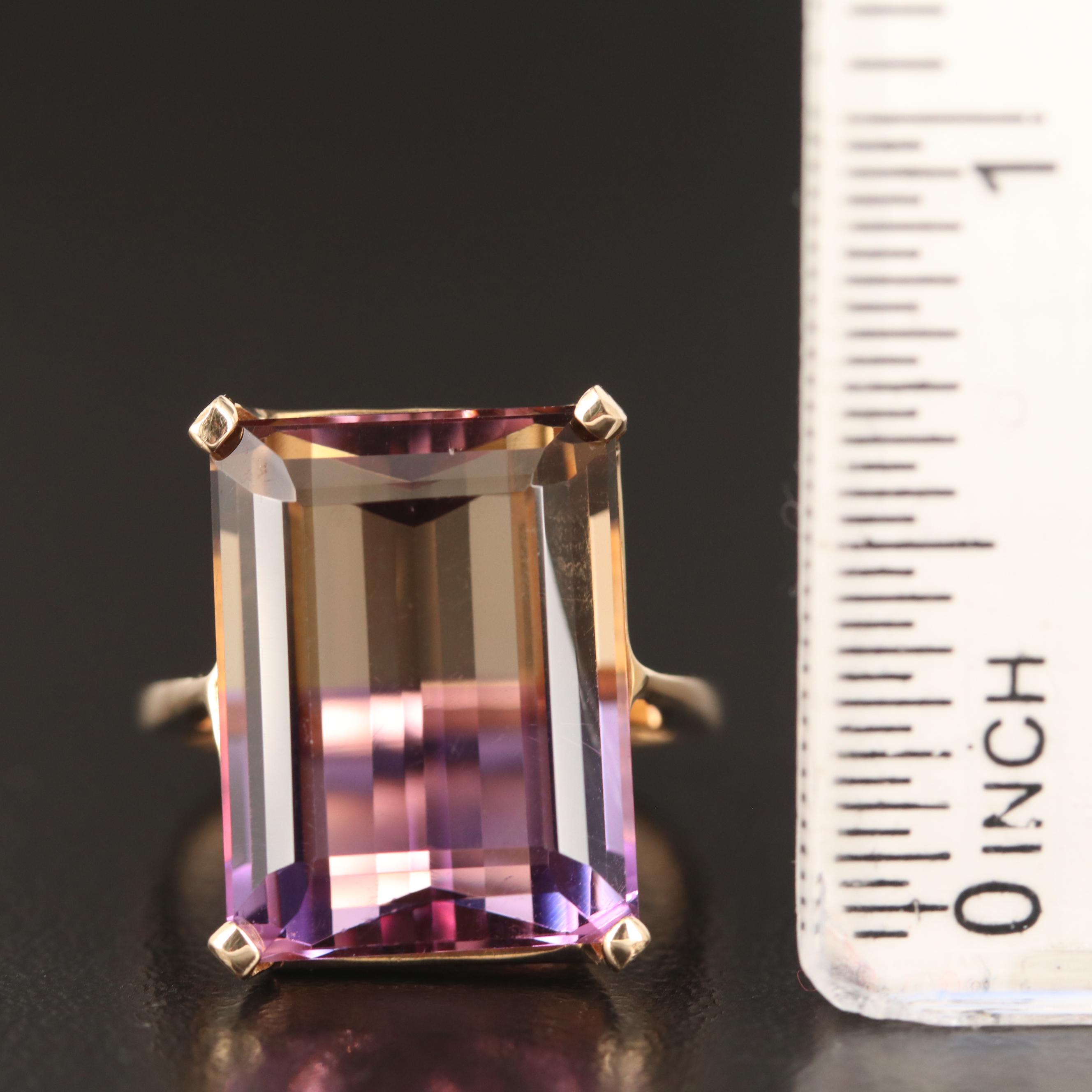 10K Gold 13.65 CT Ametrine Ring