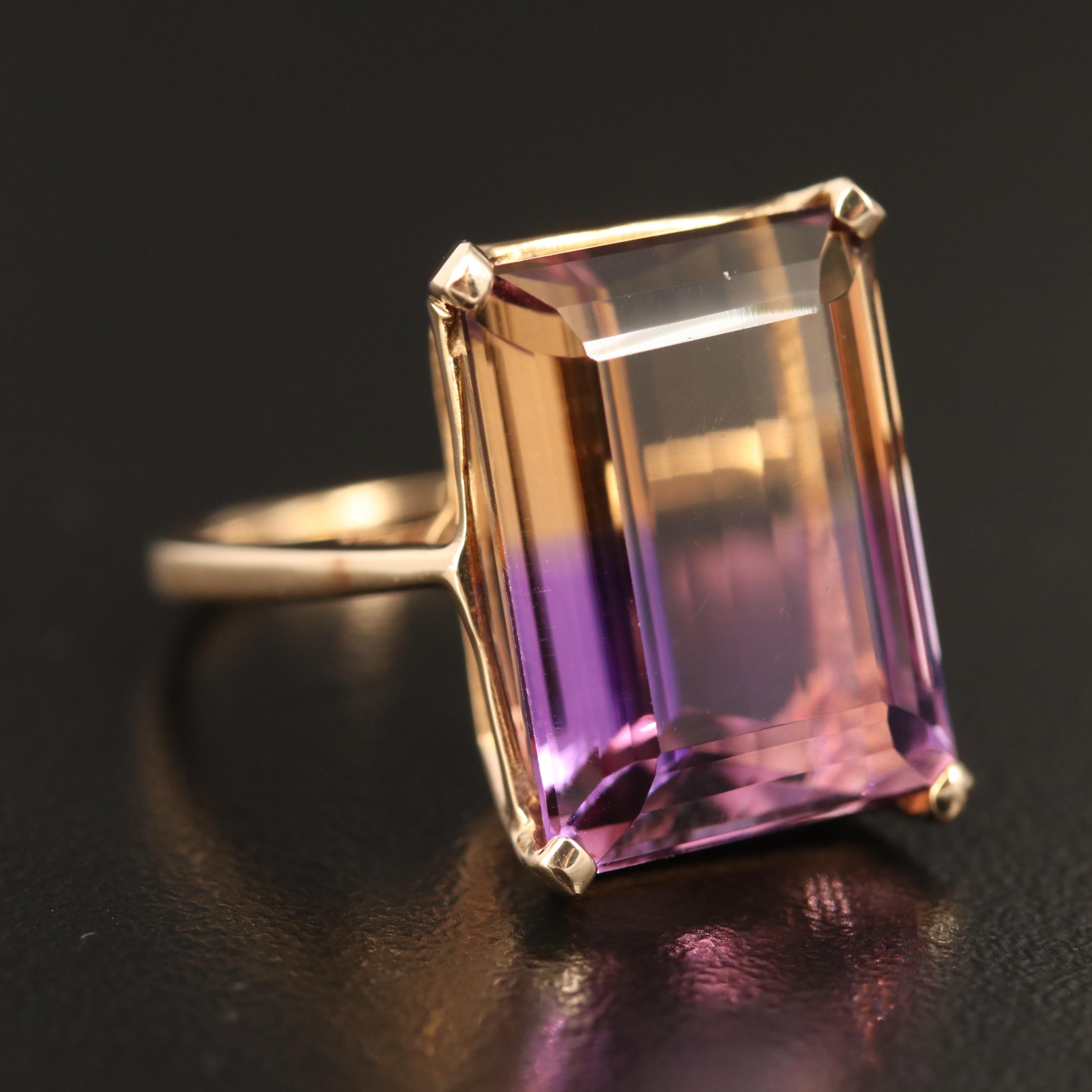 10K Gold 13.65 CT Ametrine Ring