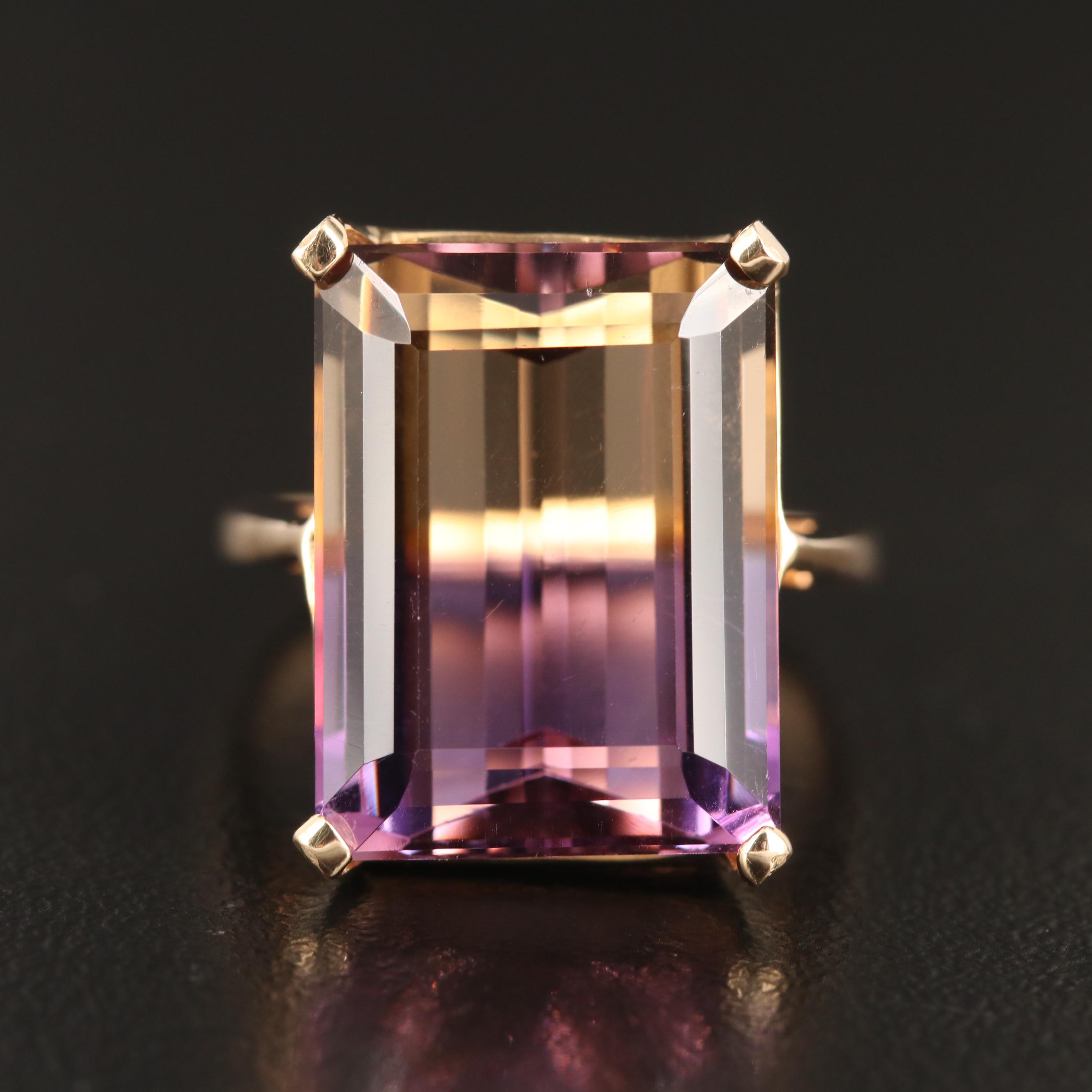 10K Gold 13.65 CT Ametrine Ring