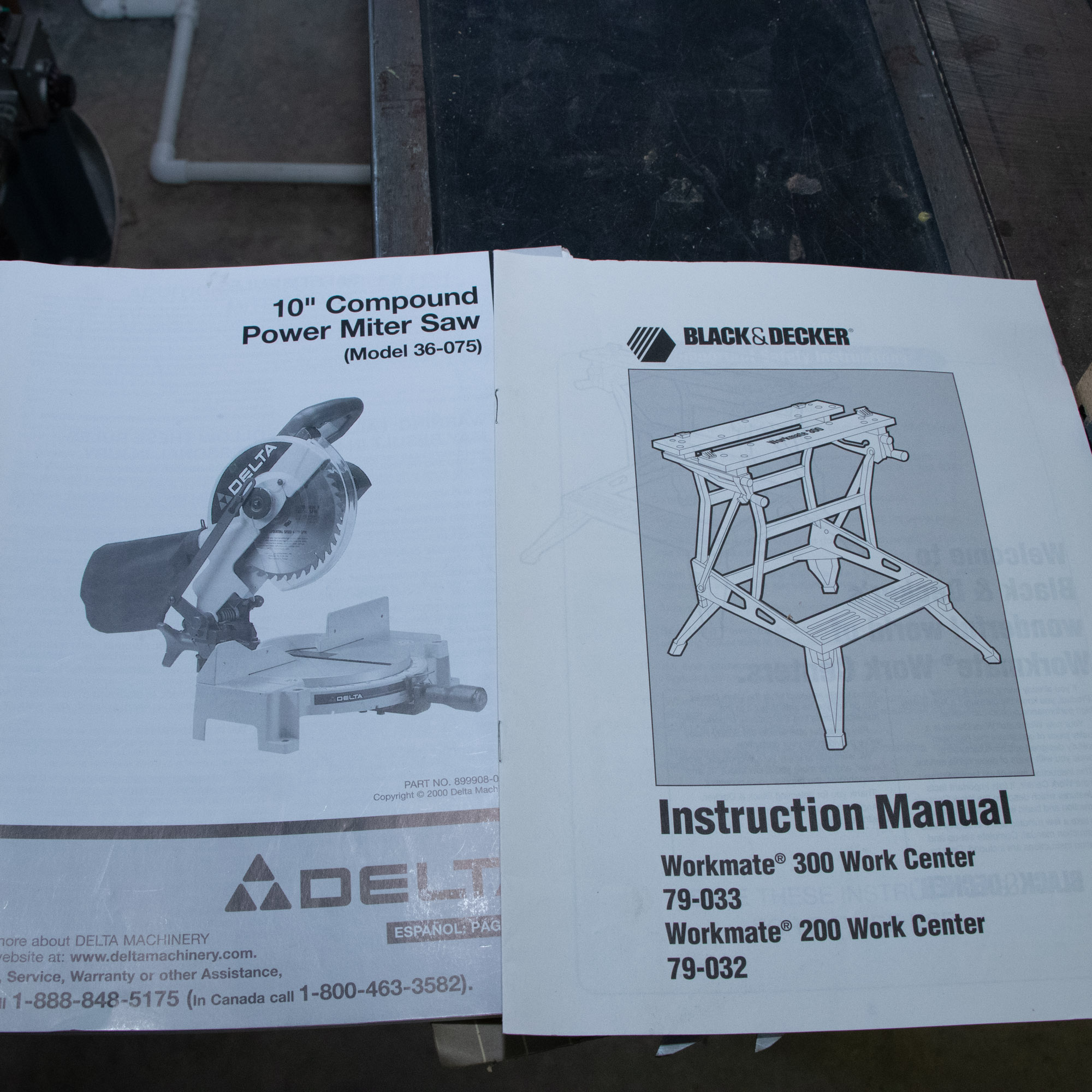 Delta 10-Inch Compound Miter Saw with Black and Decker Workmate 200 Bench