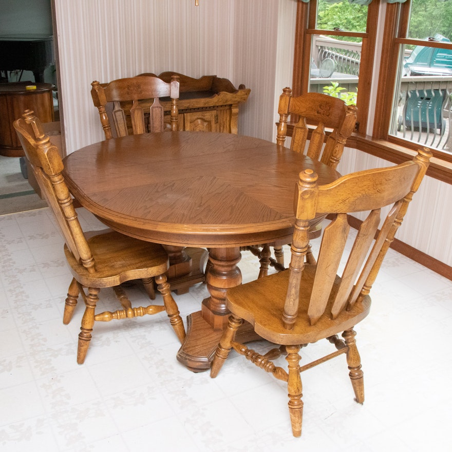 Colonial Style Oak Dining Set