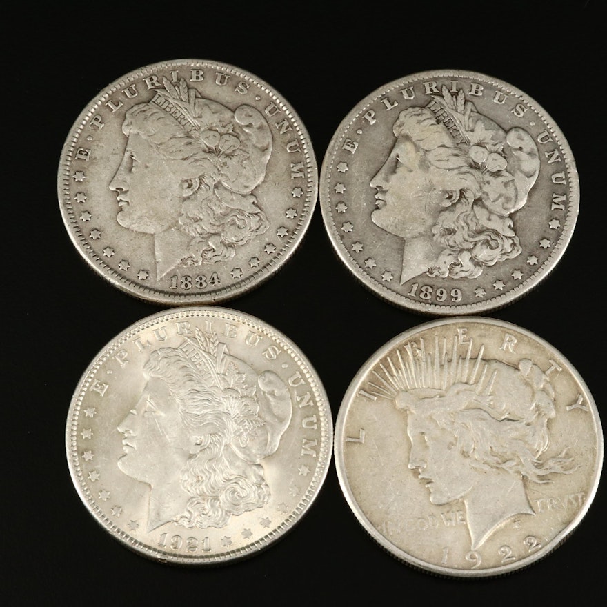 Collection of Morgan and Peace Silver Dollars