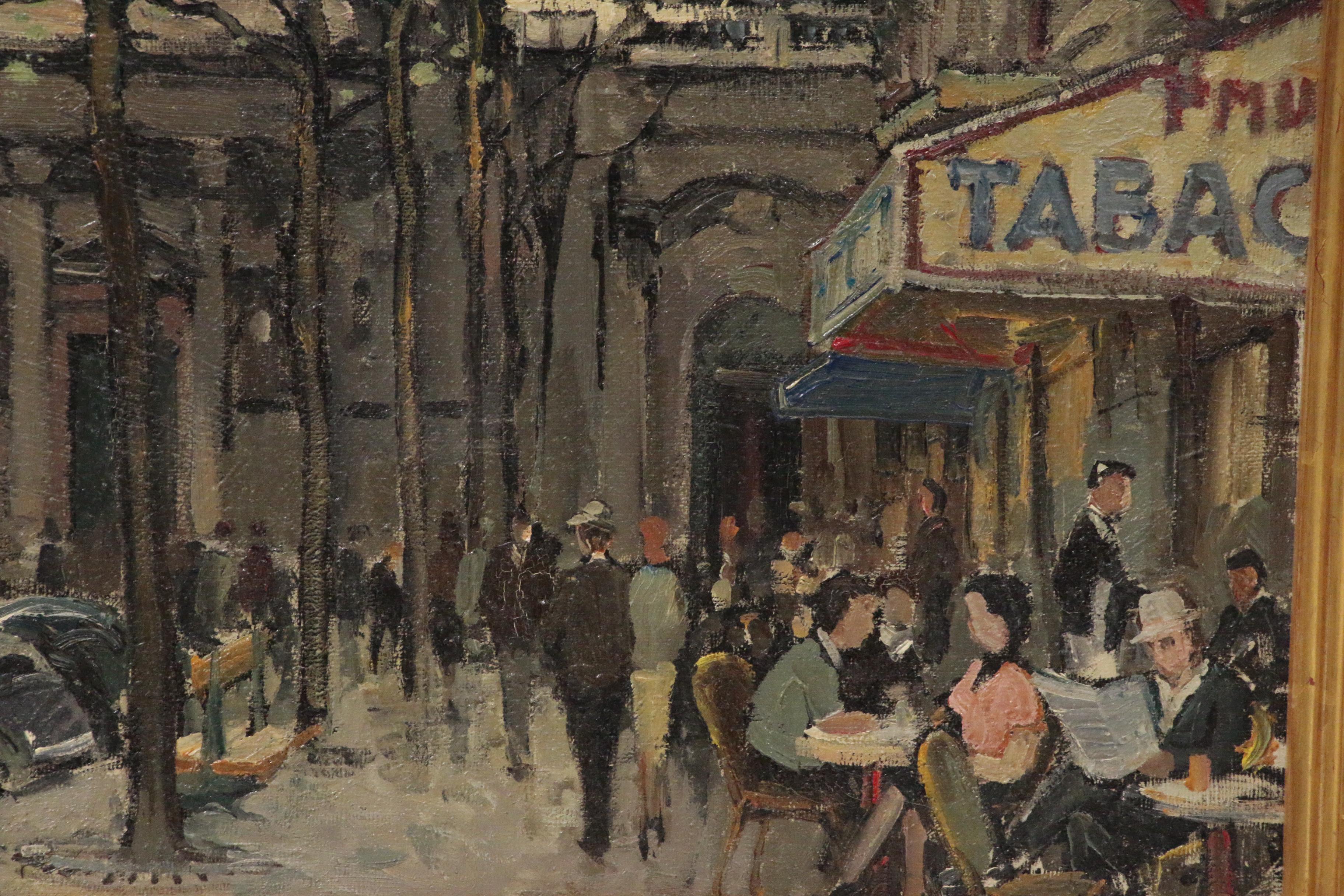 Constantin Kluge Monumental Oil Painting "Place de la Sorbonne", Mid-Century