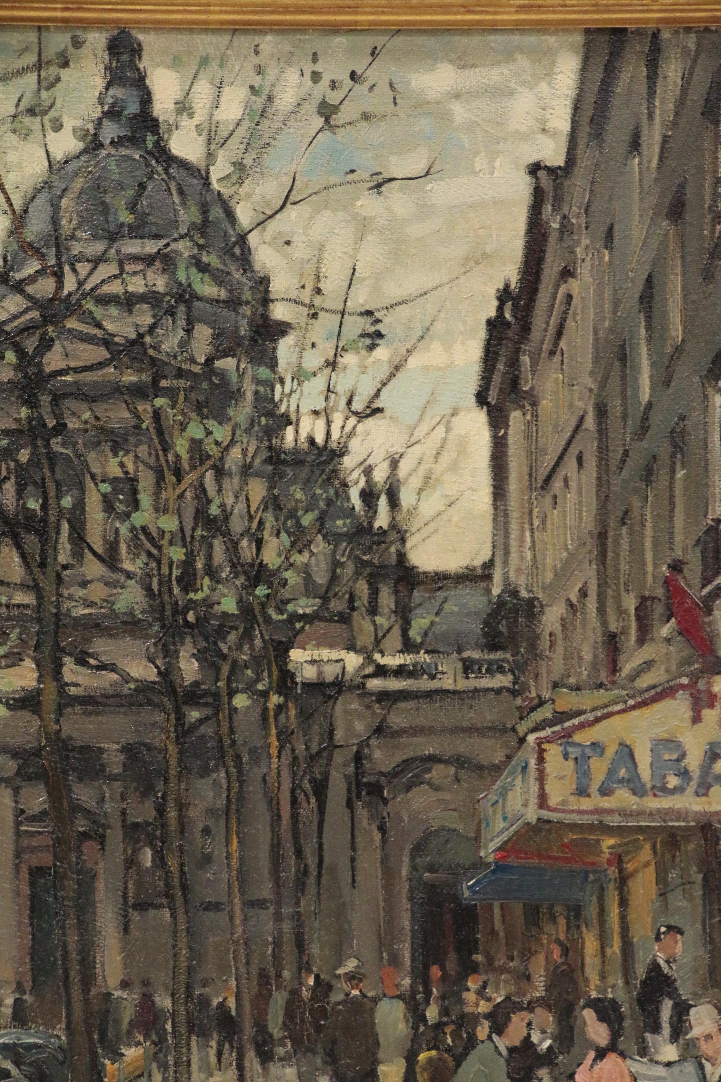 Constantin Kluge Monumental Oil Painting "Place de la Sorbonne", Mid-Century