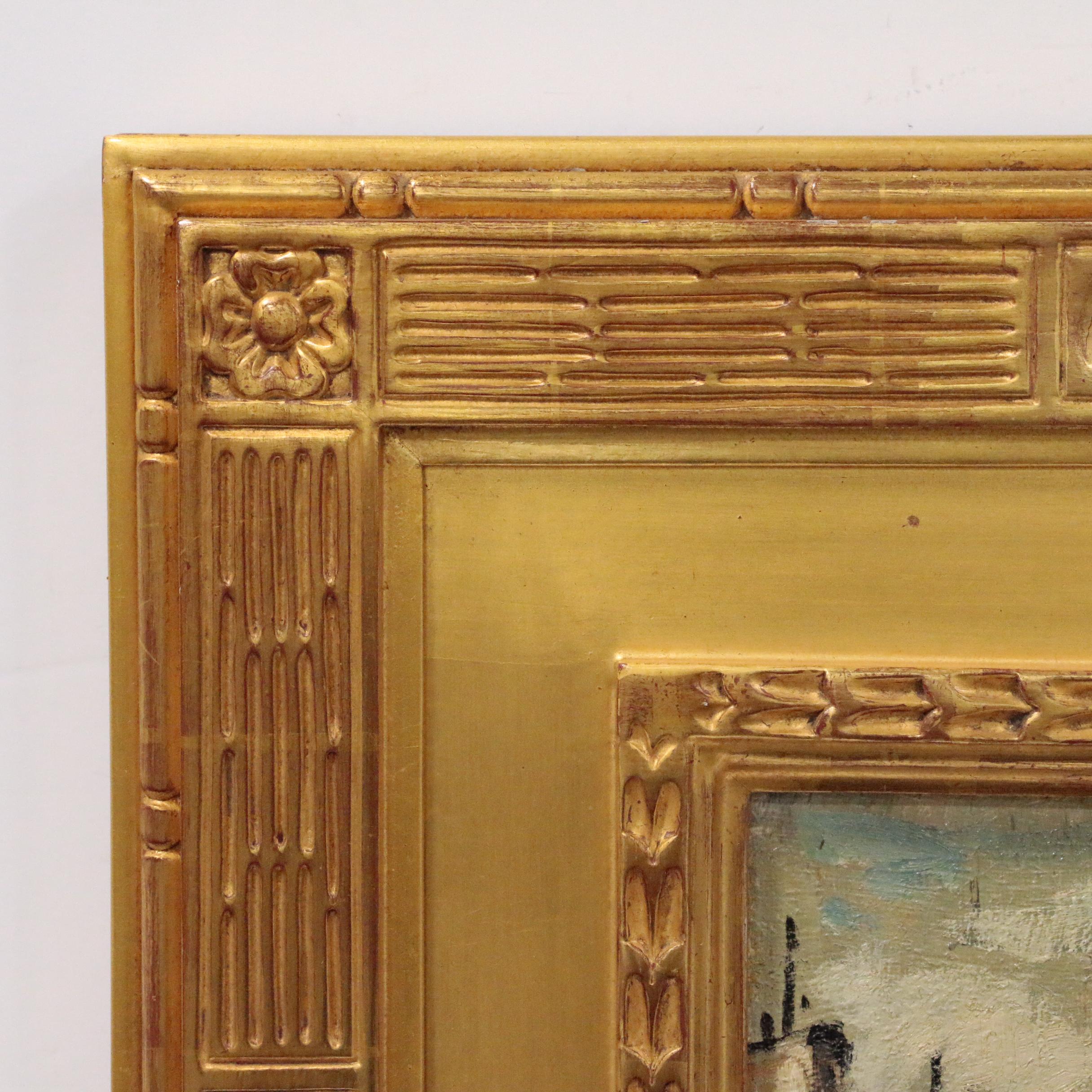 Constantin Kluge Monumental Oil Painting "Place de la Sorbonne", Mid-Century