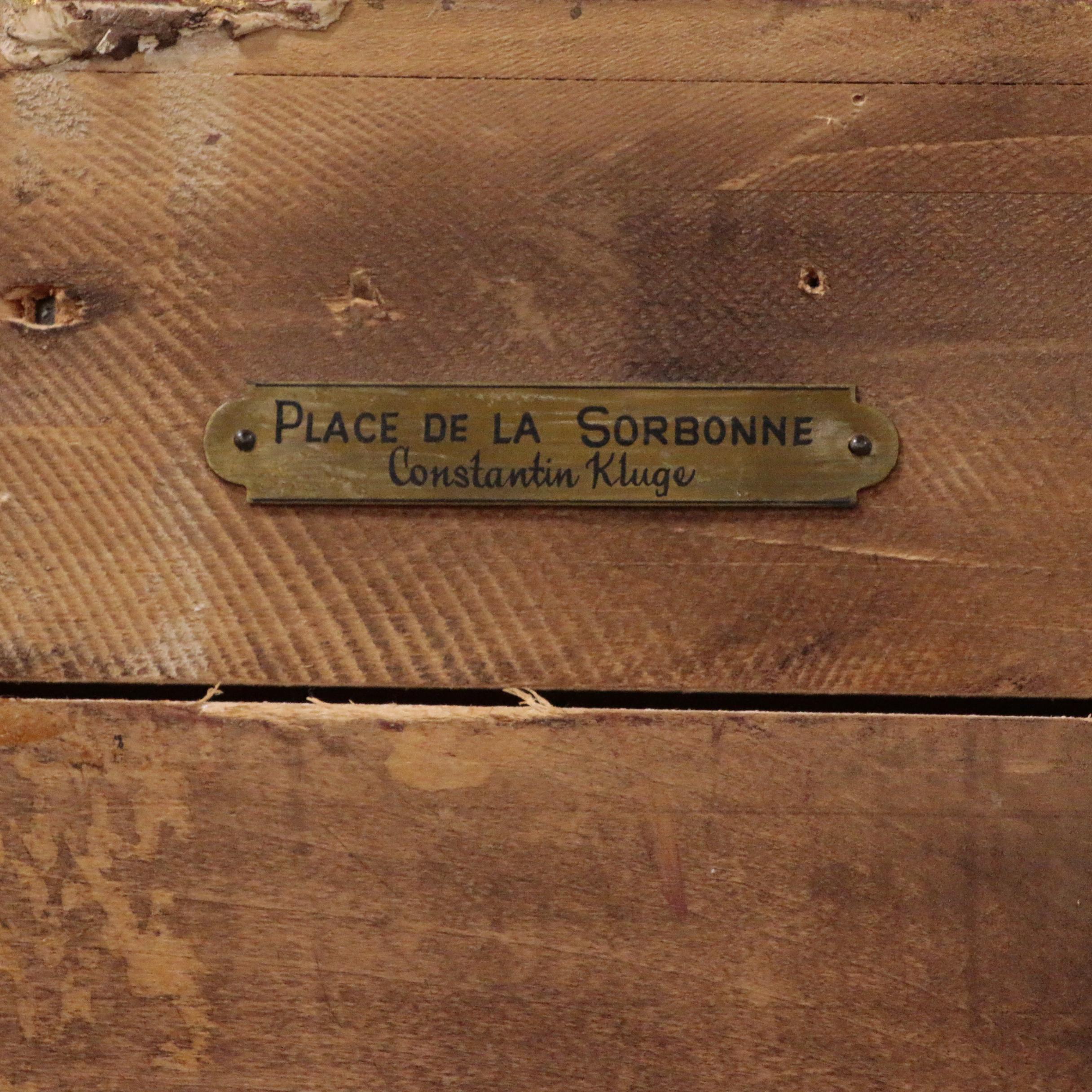 Constantin Kluge Monumental Oil Painting "Place de la Sorbonne", Mid-Century