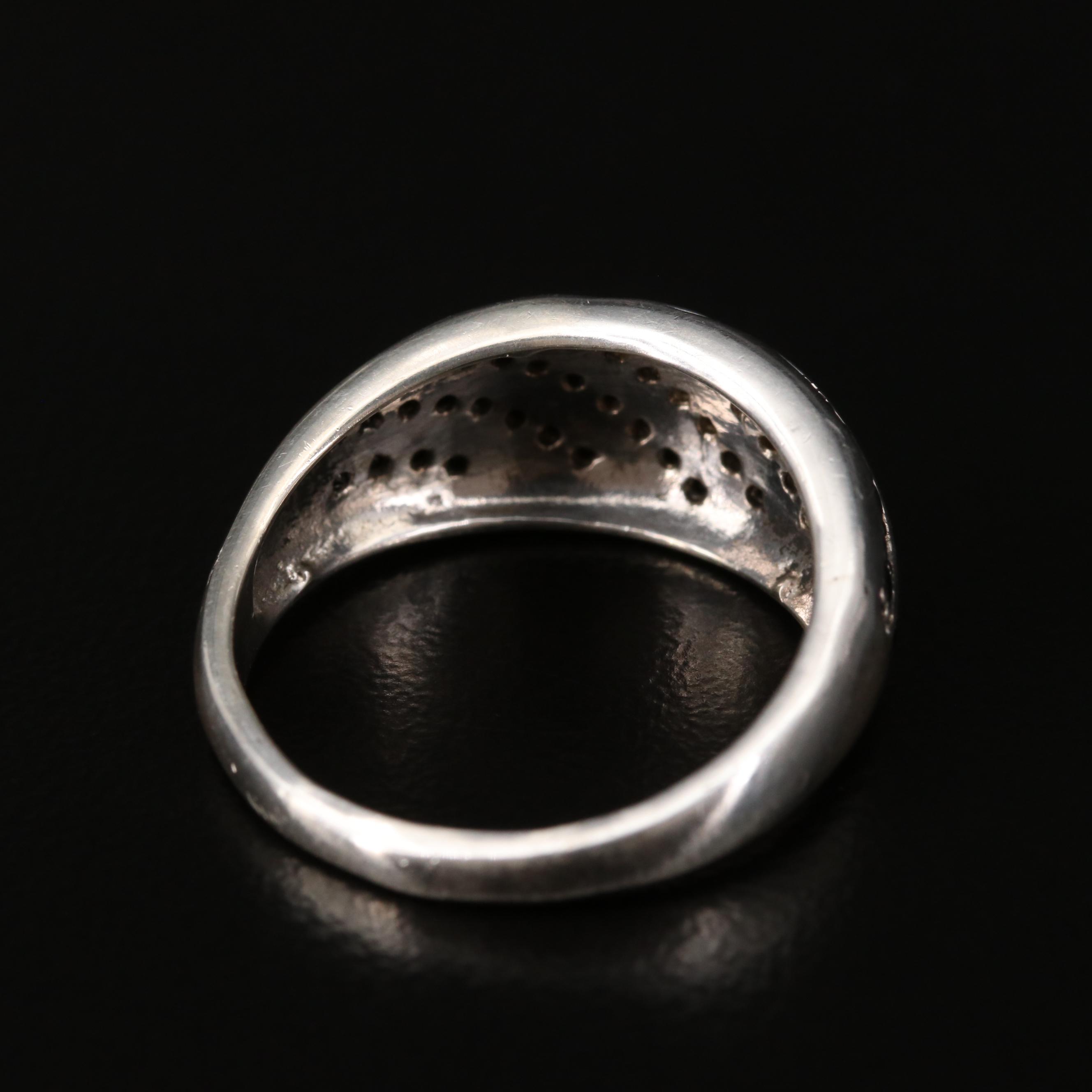 Kate McCullar Sterling Black Diamond and Diamond Ring