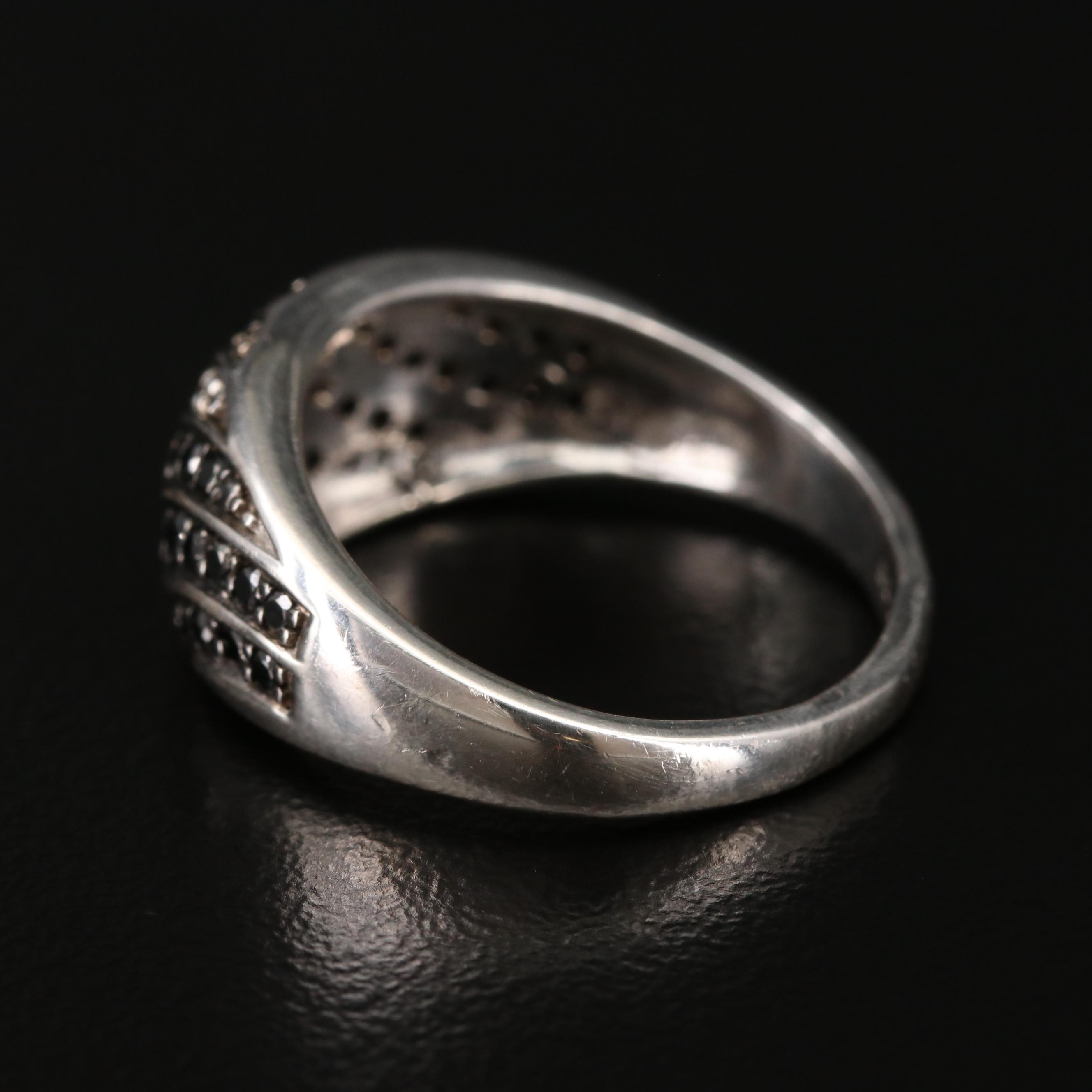 Kate McCullar Sterling Black Diamond and Diamond Ring